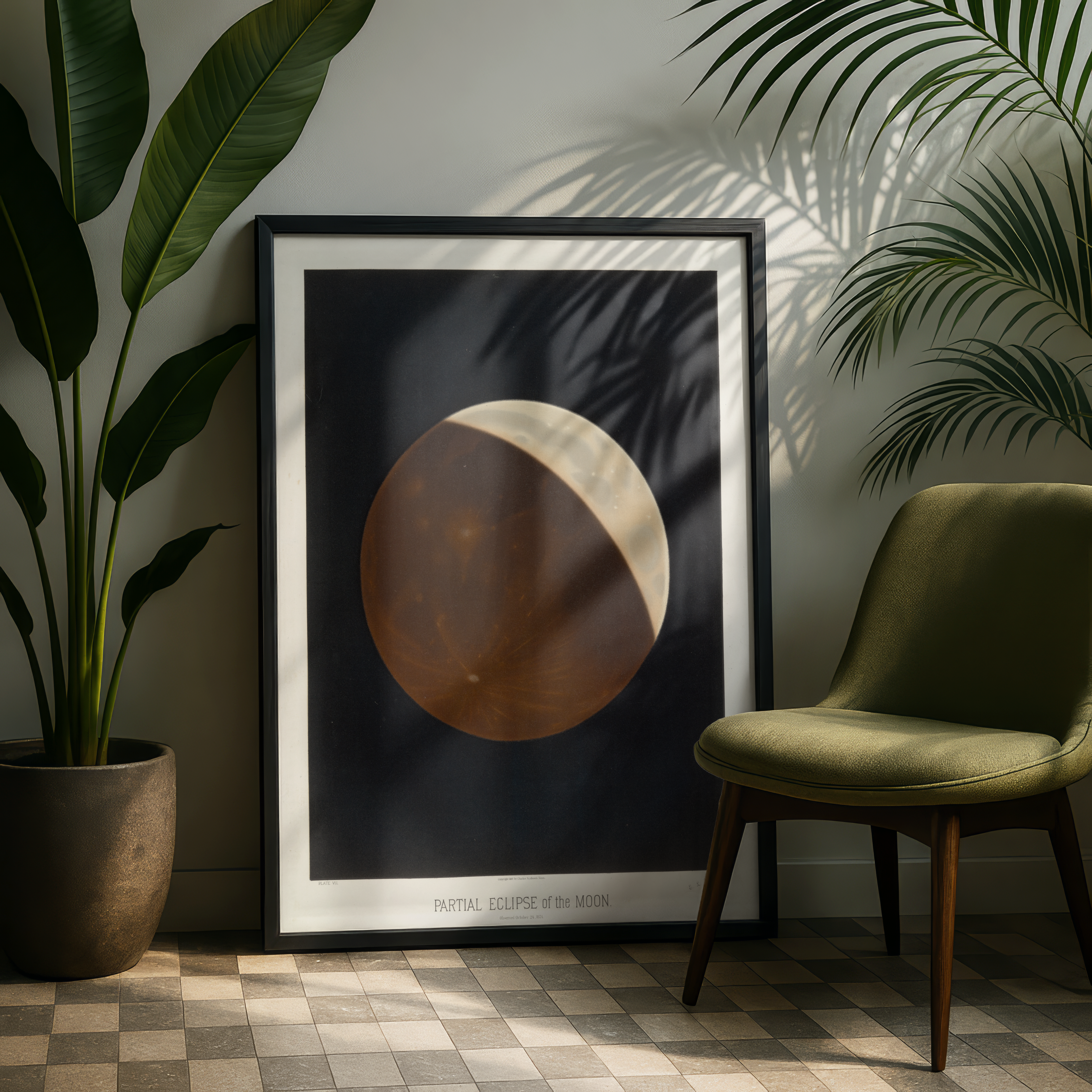Étienne Léopold Trouvelot - Partial Eclipse of the Moon