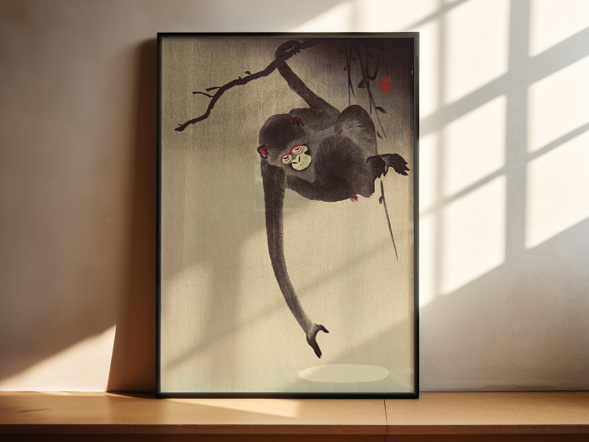 Ohara Koson - Monkey and Reflection of the Moon