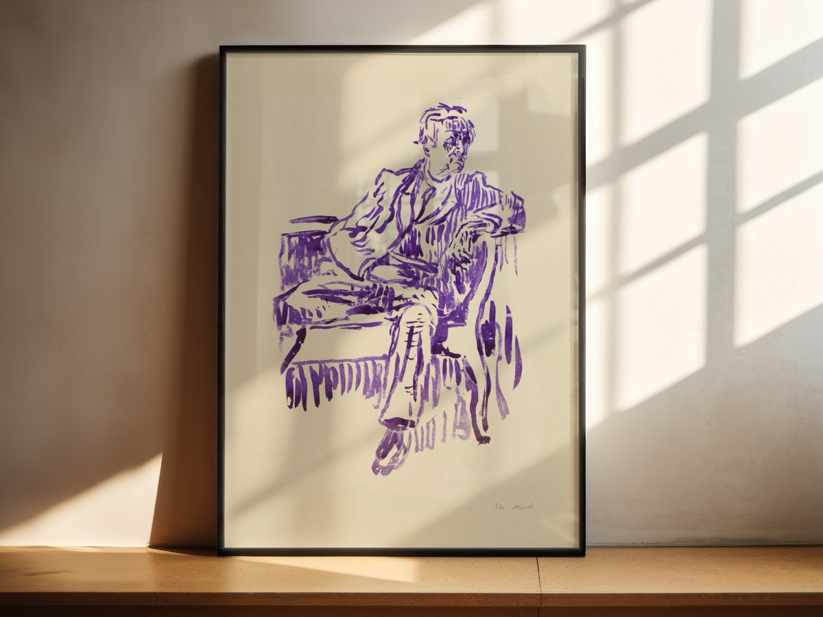 Edvard Munch - Selvportrett i sofaen (1925)