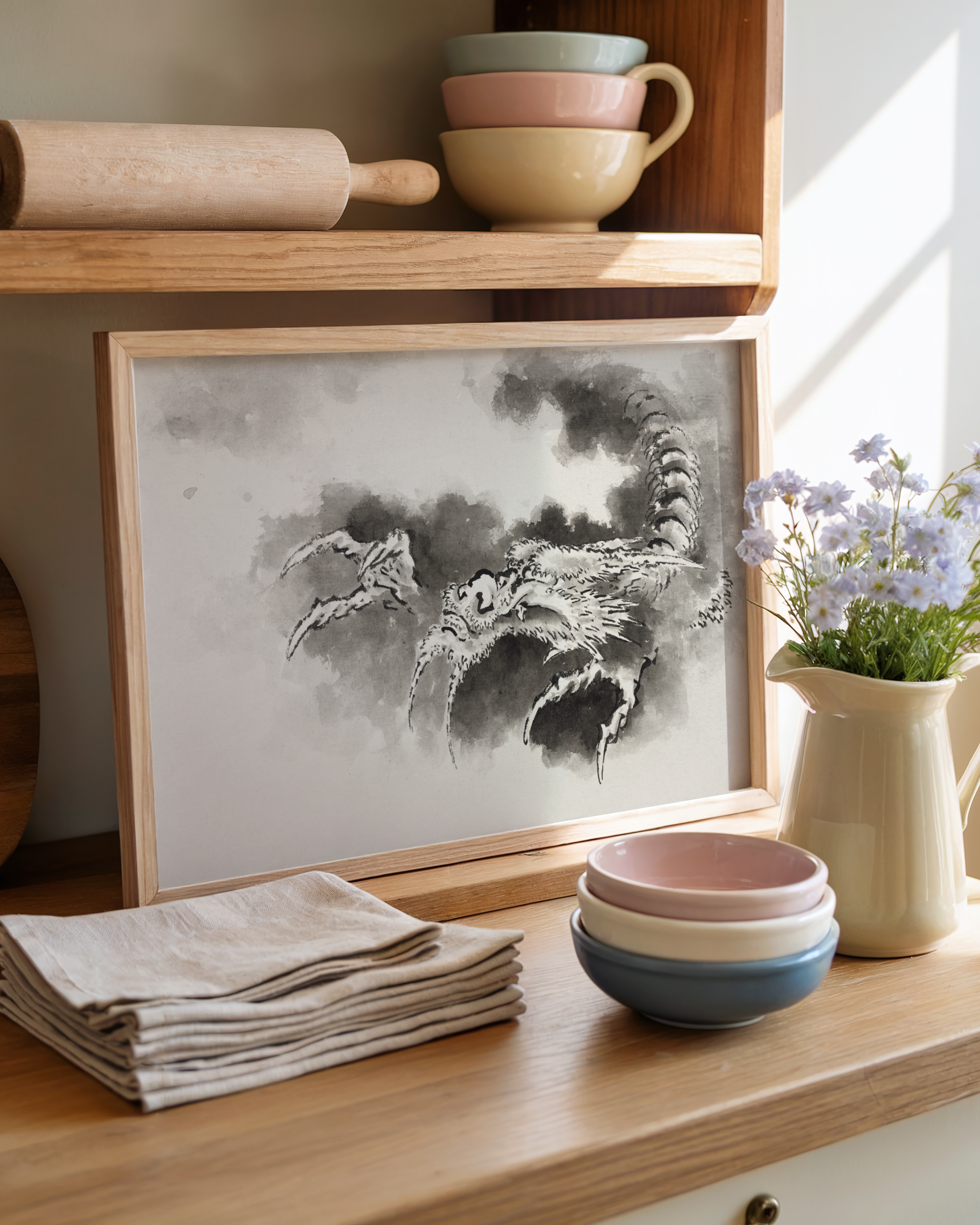 Katsushika Hokusai - Dragon Emerging from Clouds