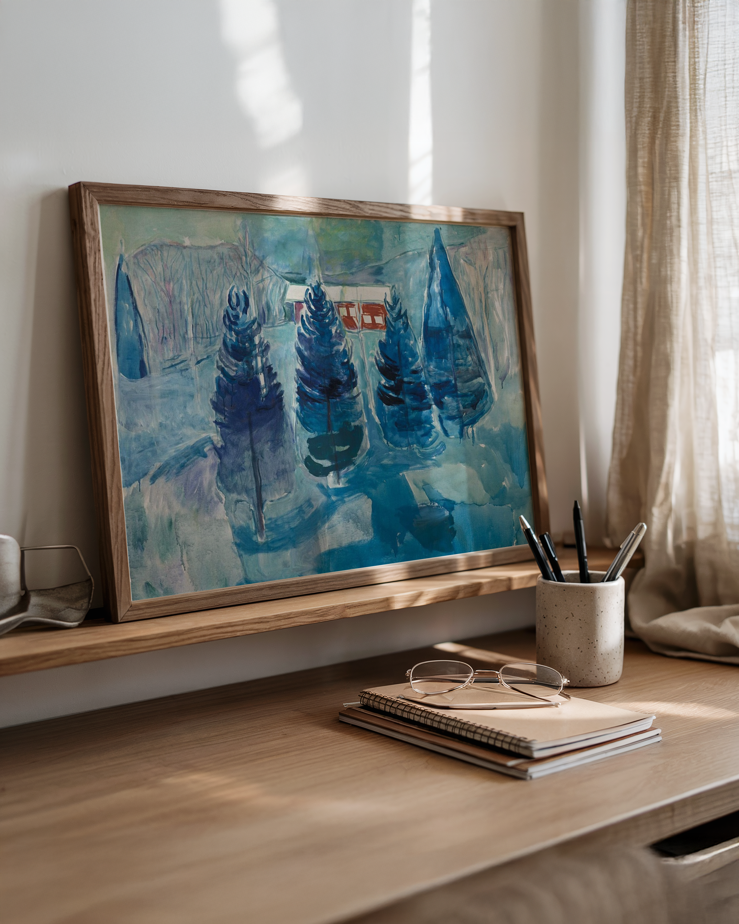 Edvard Munch - Det røde huset og grantrærne