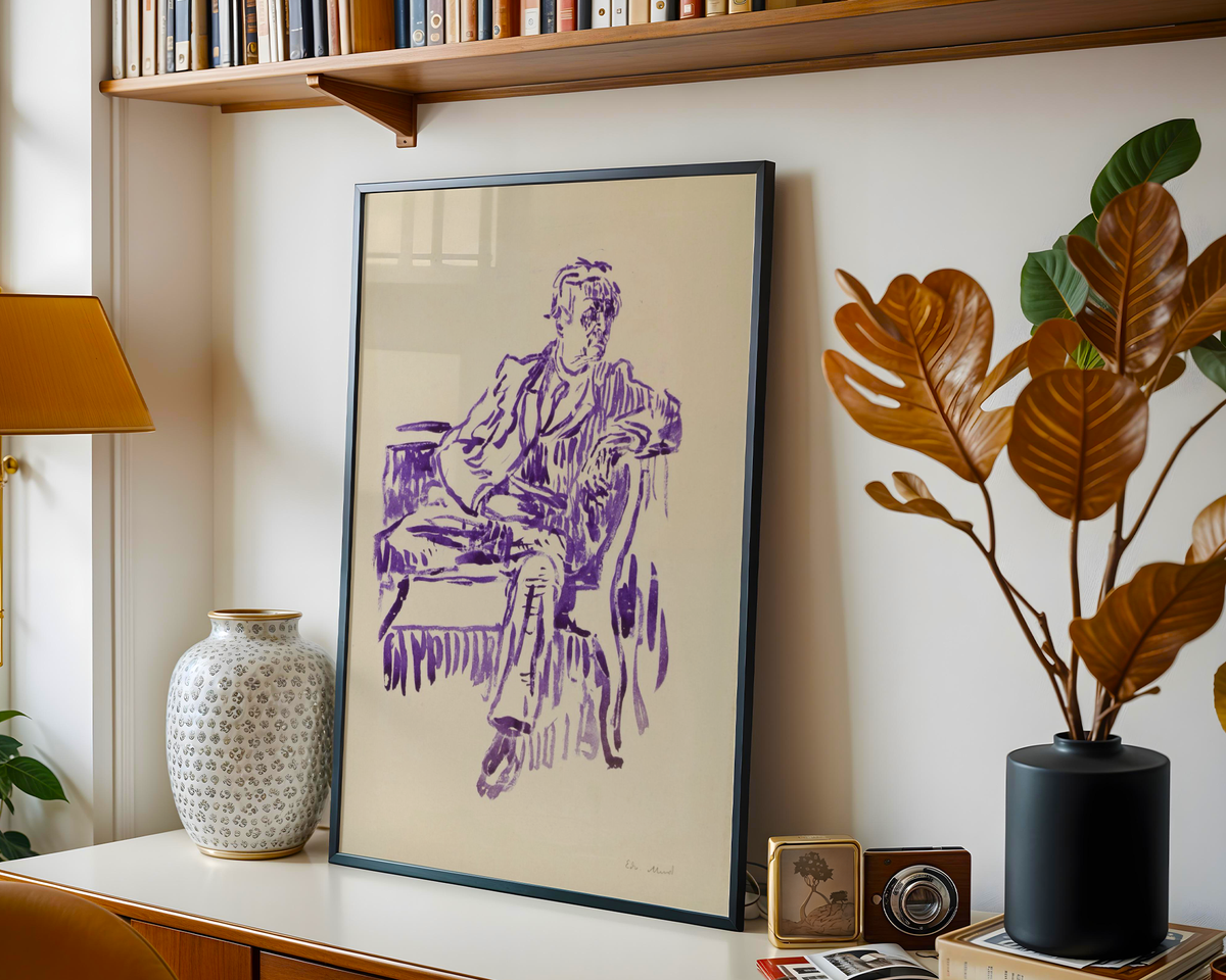 Edvard Munch - Selvportrett i sofaen (1925)