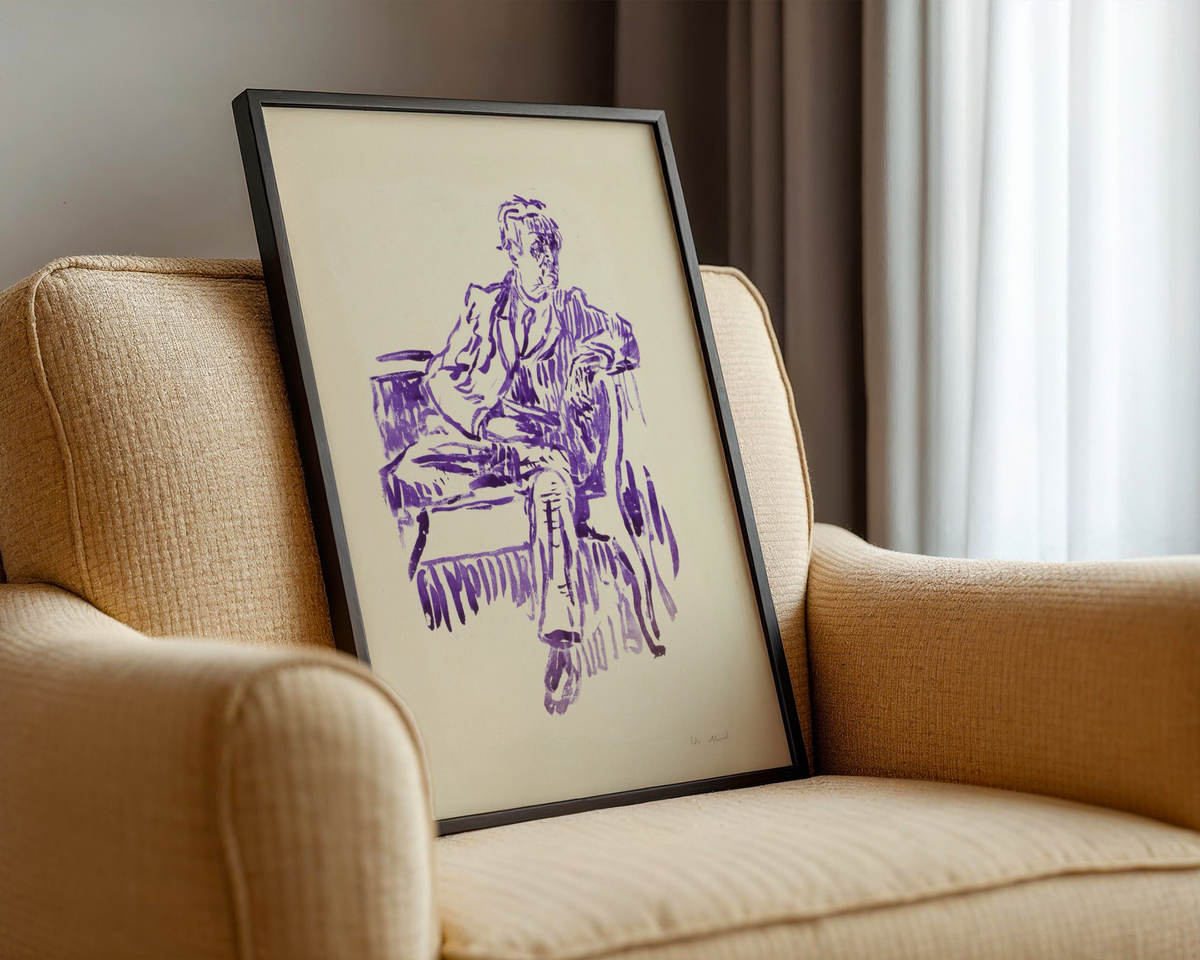 Edvard Munch - Selvportrett i sofaen (1925)