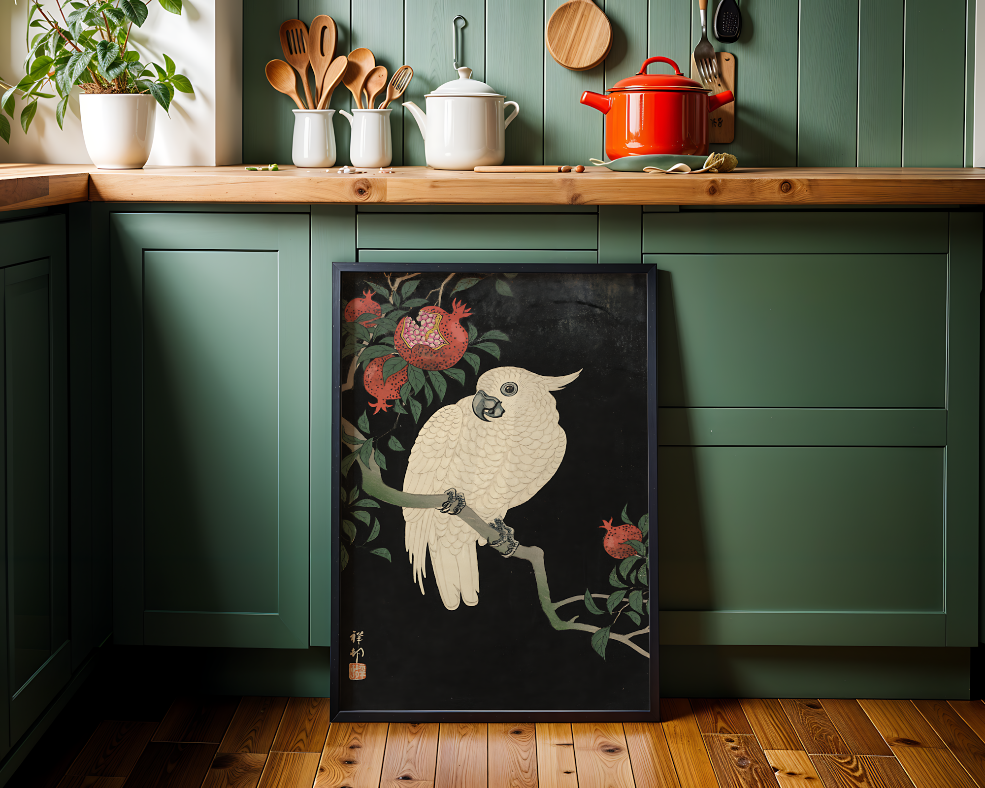 Ohara Koson - Cockatoo and Pomegranate