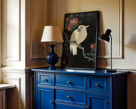 Ohara Koson - Cockatoo and Pomegranate