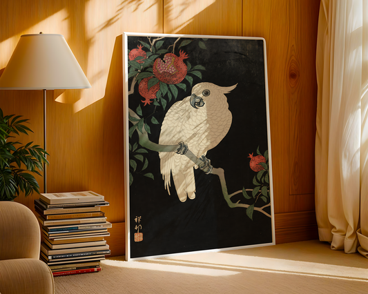 Ohara Koson - Cockatoo and Pomegranate