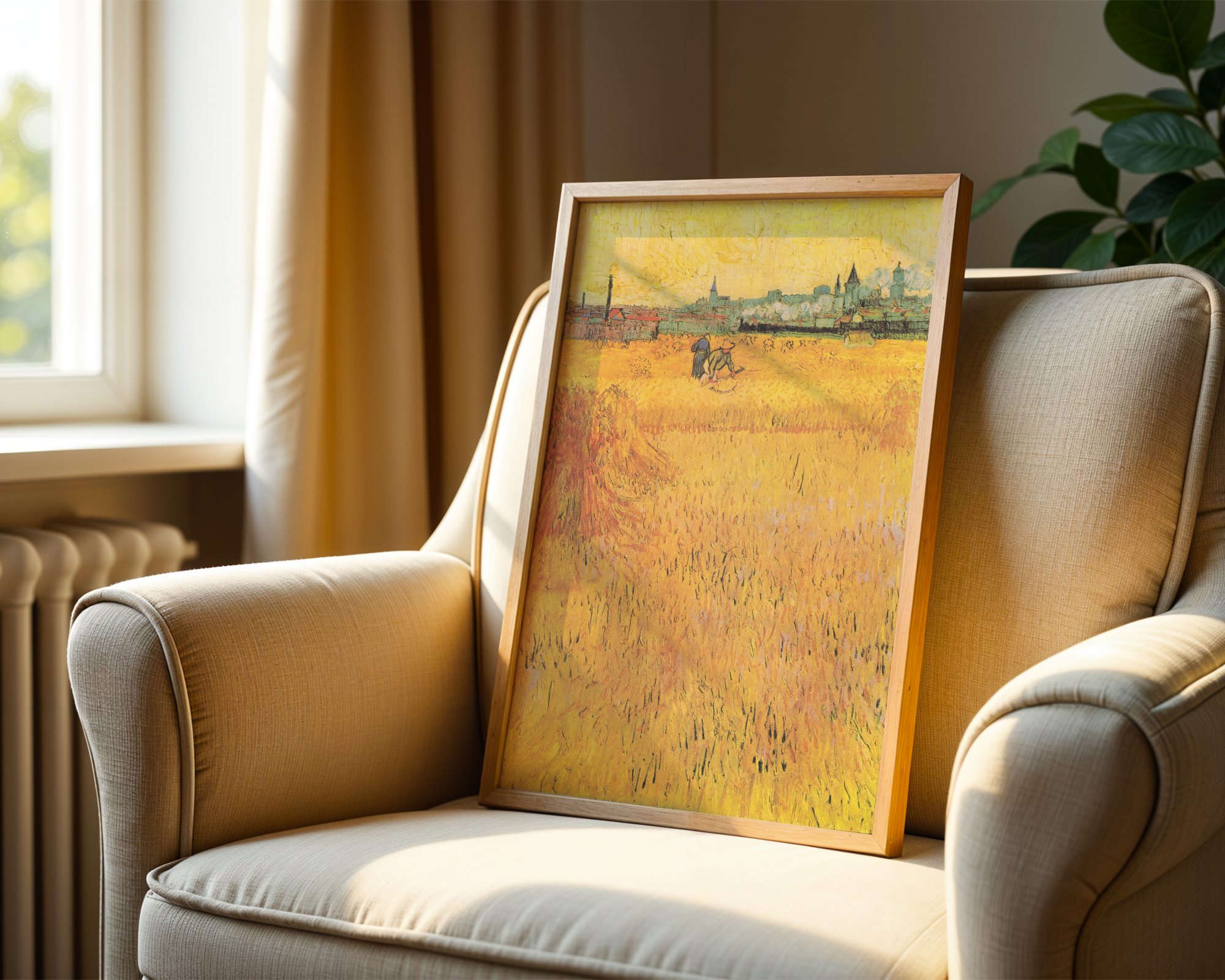 Vincent van Gogh - Arles: Utsikt fra hveteåkeren (1888)