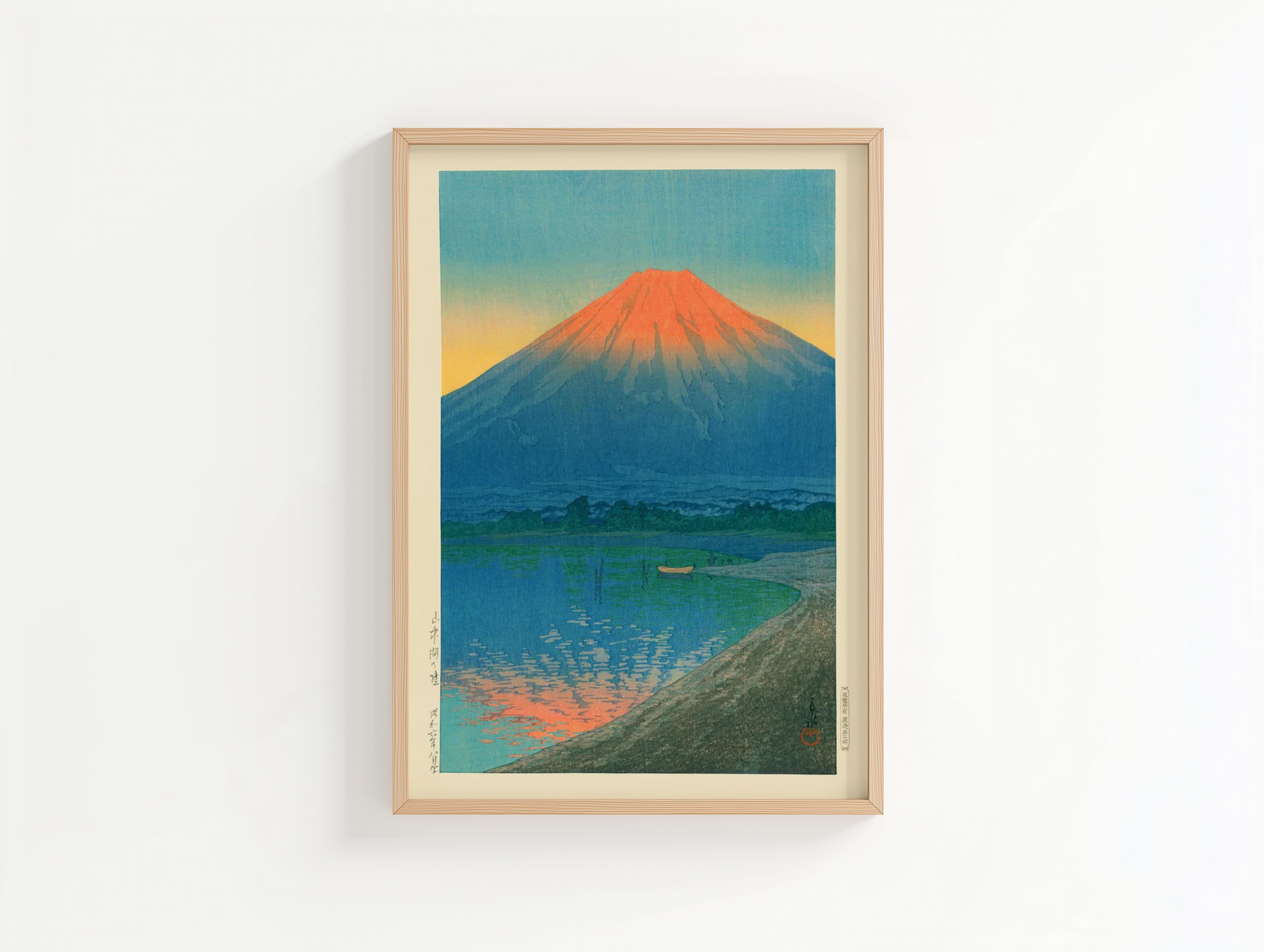 Hasui Kawase - Lake Yamanaka and Mount Fuji