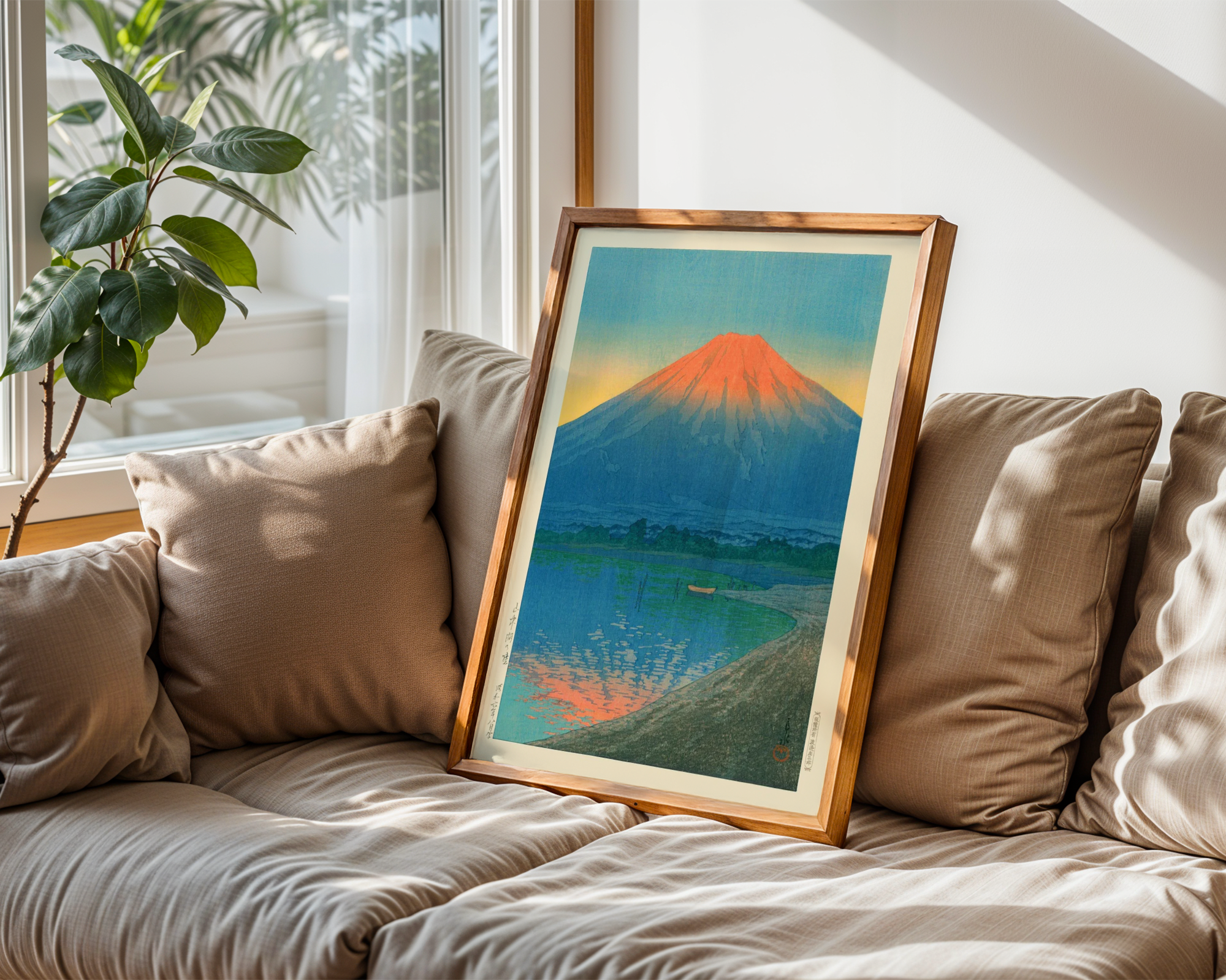 Hasui Kawase - Lake Yamanaka and Mount Fuji