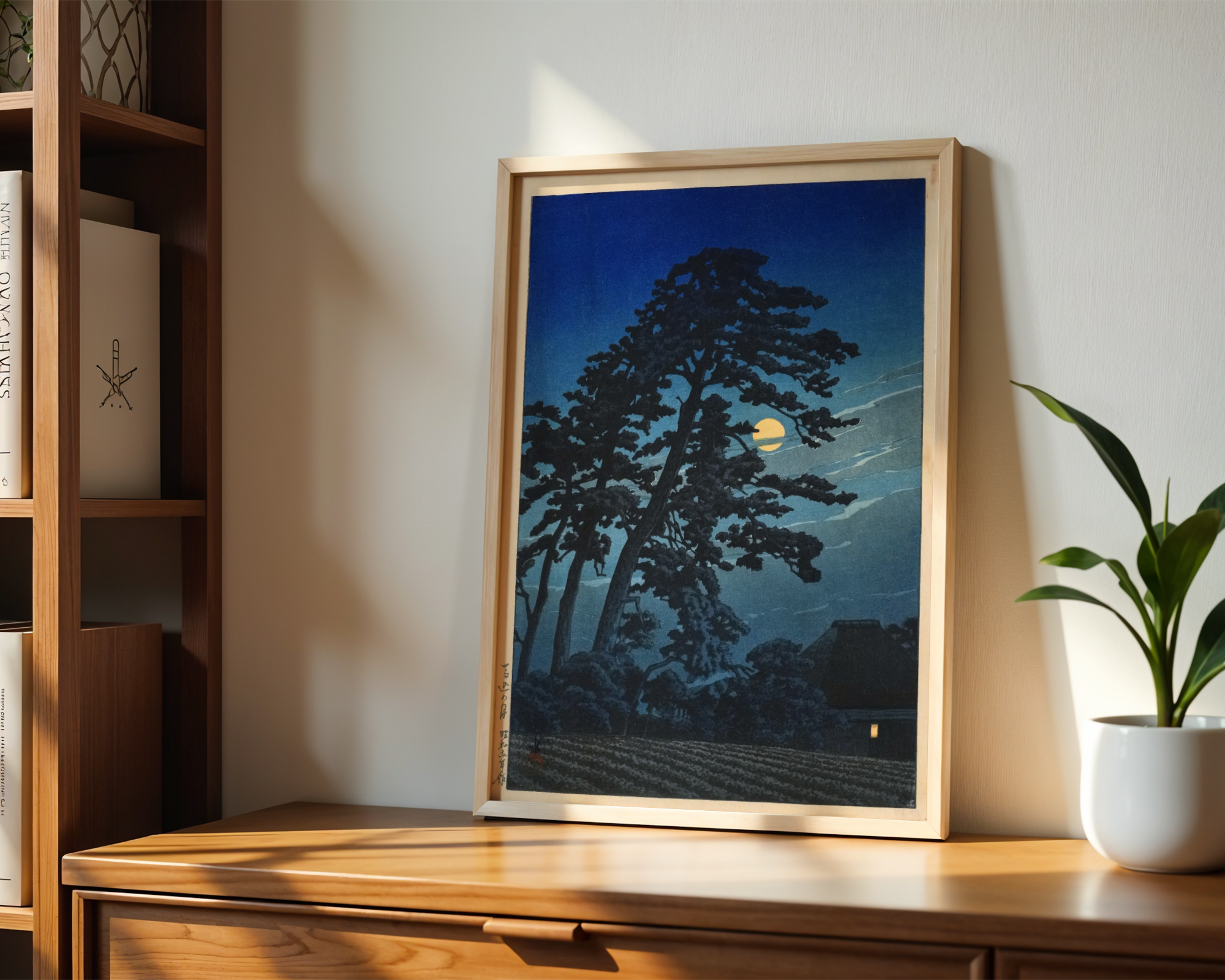 Hasui Kawase - Full Moon at Magome (1930)