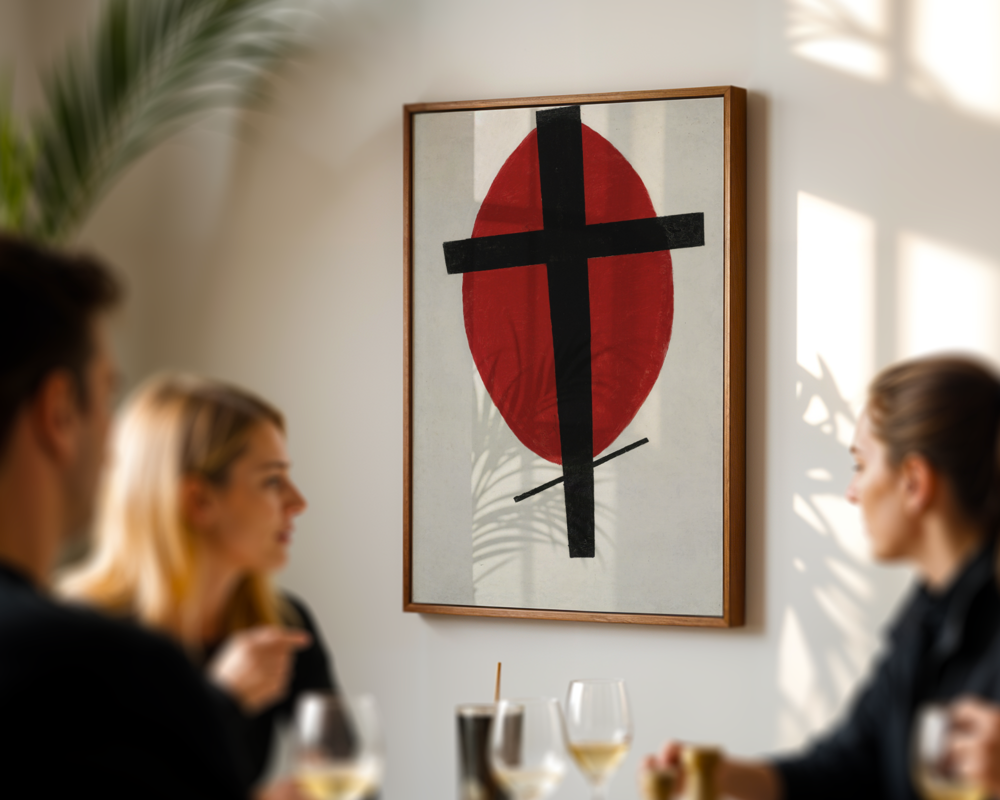 Kazimir Malevich - Mystisk suprematisme (svart kors på rød oval)