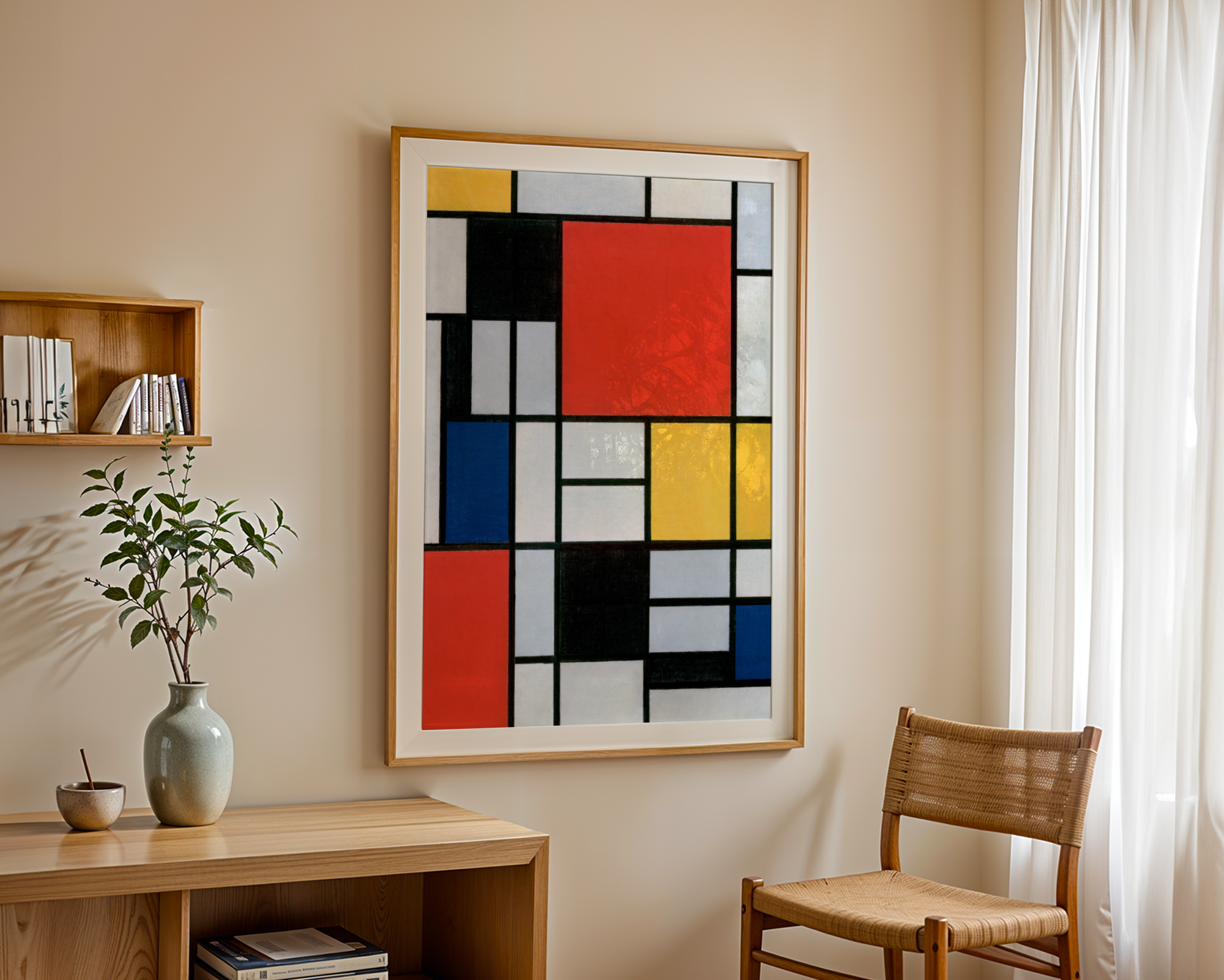 Piet Mondrian - Komposisjon med rødt, blått og gult (1930)