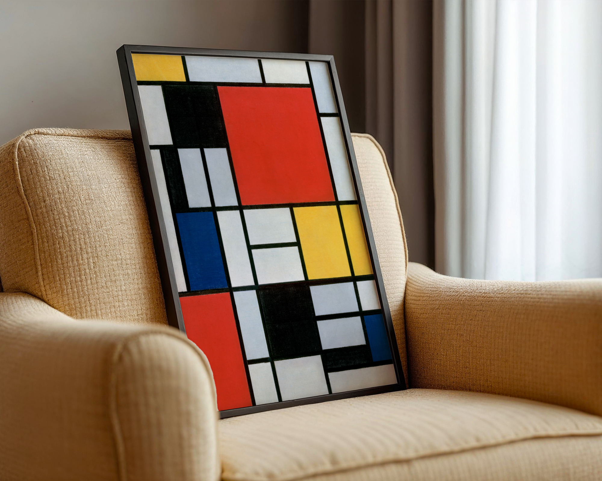 Piet Mondrian - Komposisjon med rødt, blått og gult (1930)