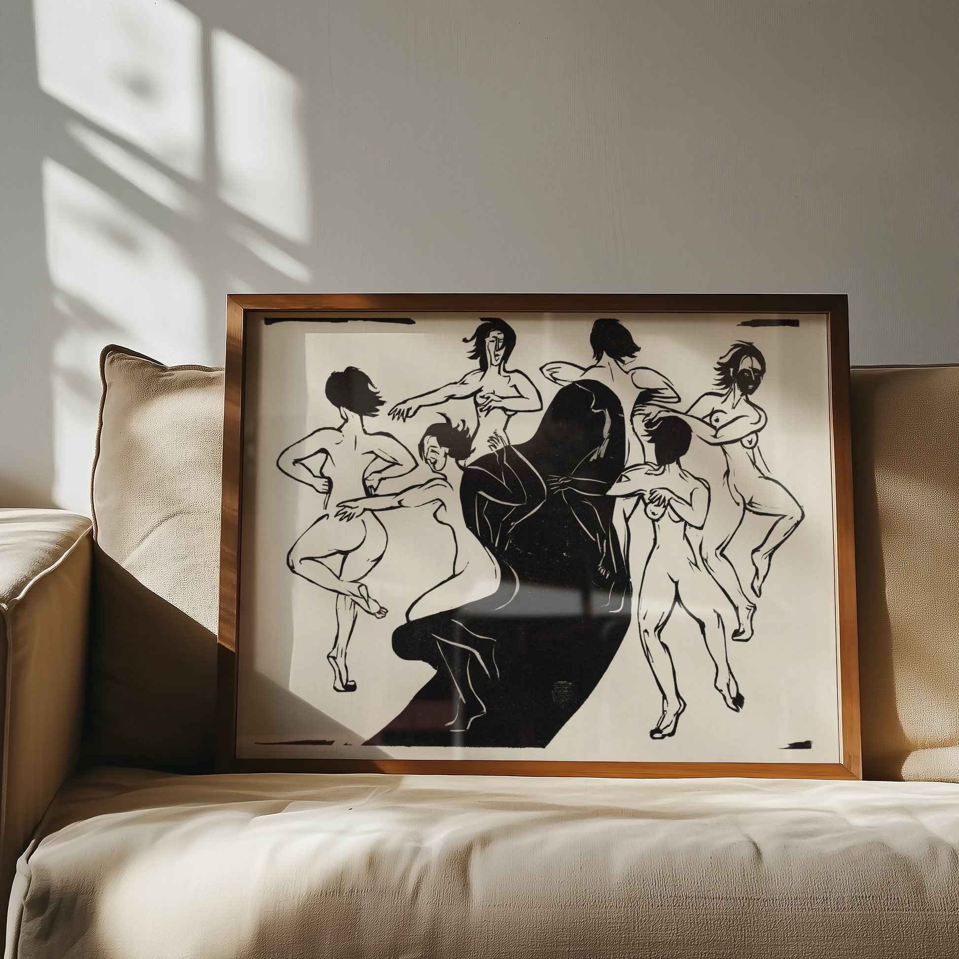 Ernst Ludwig Kirchner - Nudes Dancing Around a Shadow