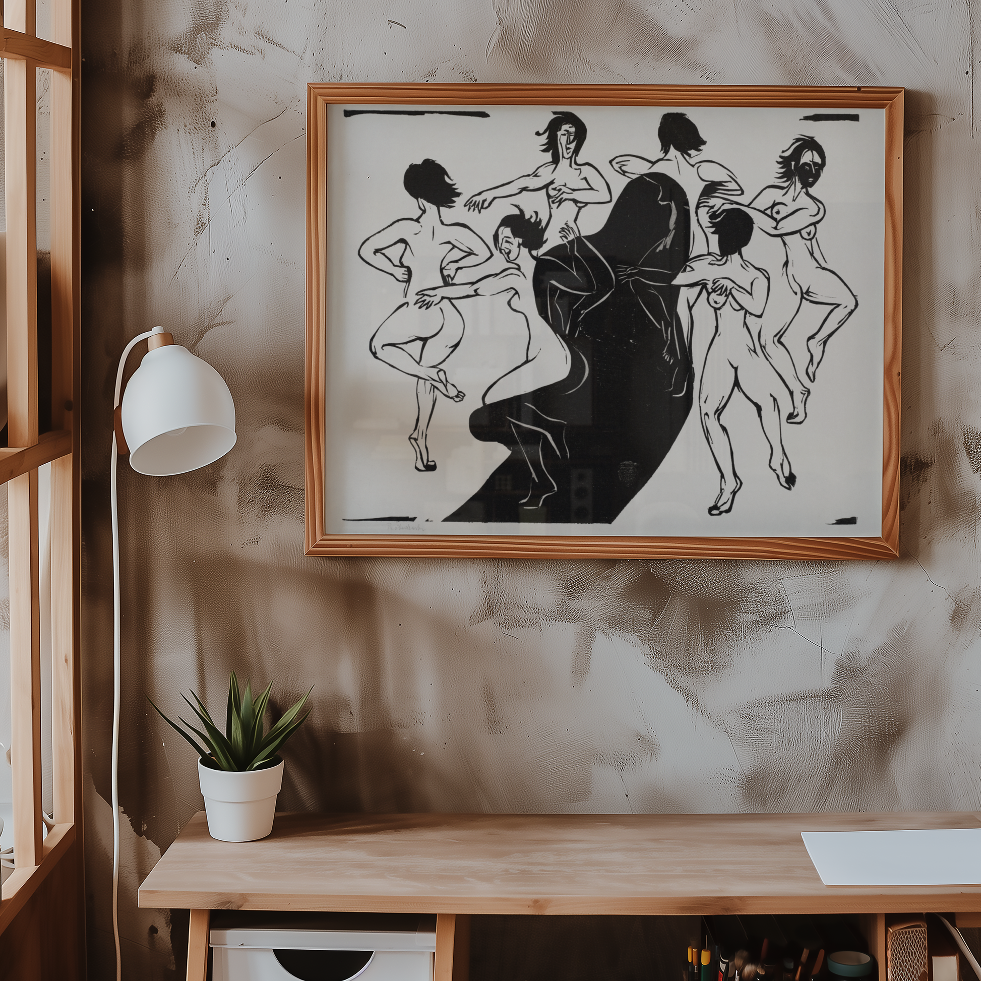 Ernst Ludwig Kirchner - Nudes Dancing Around a Shadow