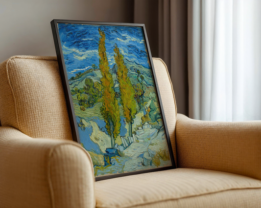 Vincent van Gogh - To poppeltrær i Alpilles nær Saint-Rémy