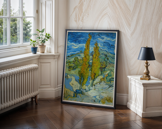 Vincent van Gogh - To poppeltrær i Alpilles nær Saint-Rémy