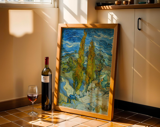 Vincent van Gogh - To poppeltrær i Alpilles nær Saint-Rémy