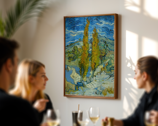 Vincent van Gogh - To poppeltrær i Alpilles nær Saint-Rémy