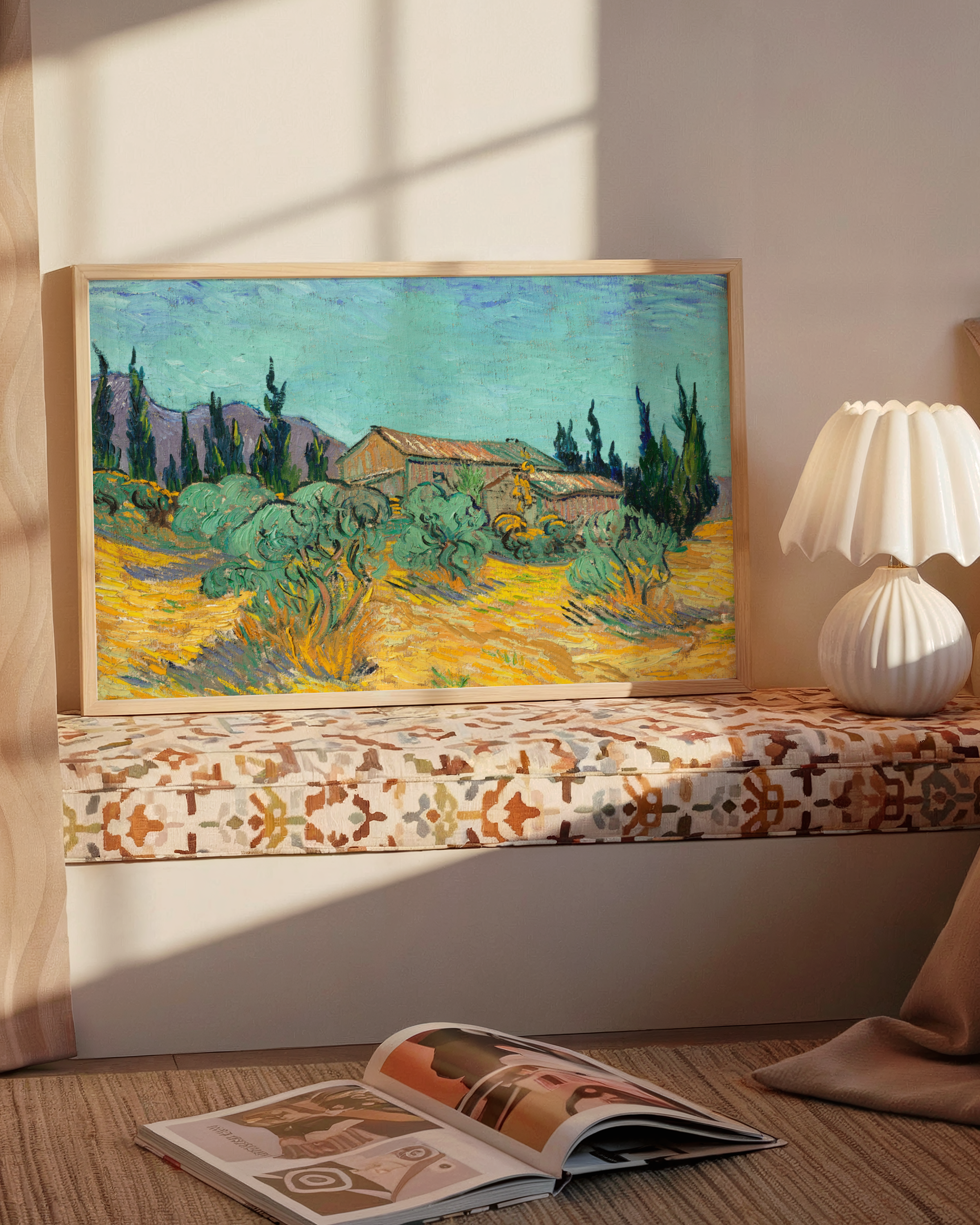 Vincent van Gogh - Wooden huts among olive trees and cypresses