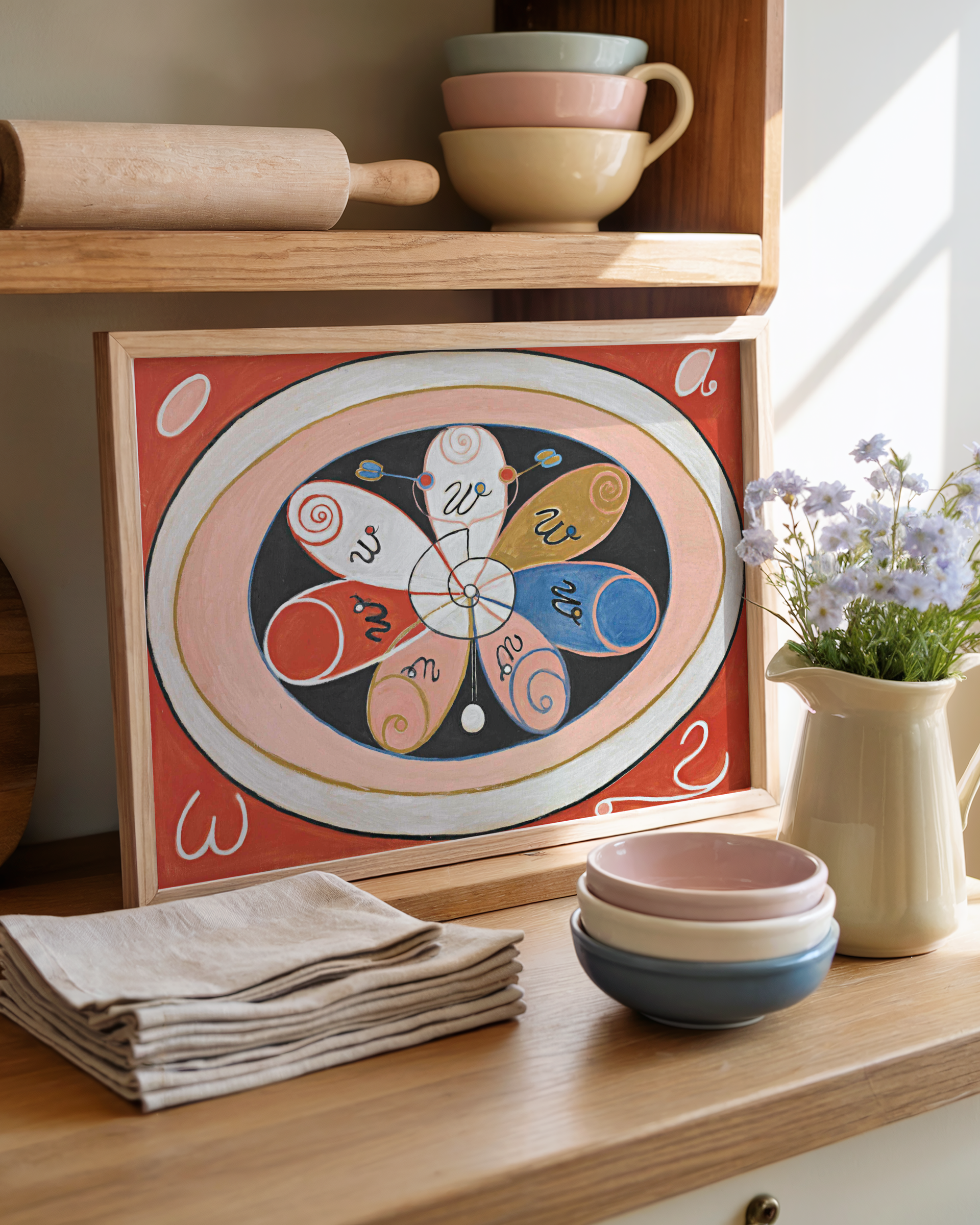 Hilma af Klint - Evolution, No. 15, Group IV, The Seven-pointed Stars (1908)