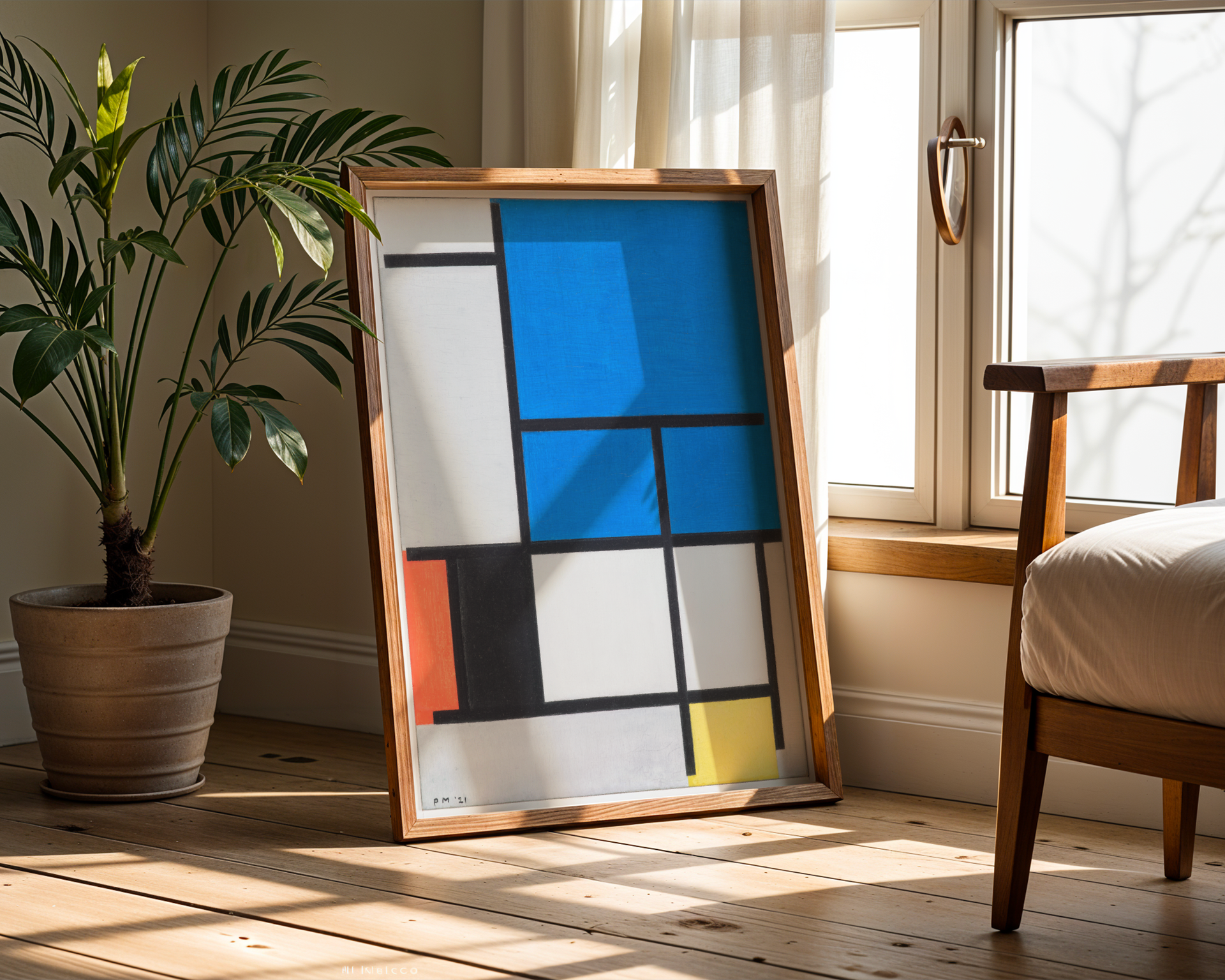 Piet Mondrian - Composition with Large Blue Plane, Red, Black, Yellow, and Gray