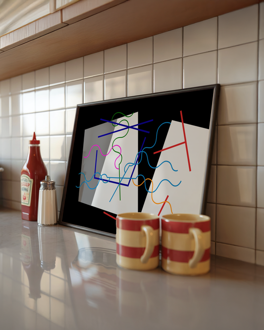 Sophie Taeuber-Arp - Balken und gewellte Linien (Bjelker og bølgende linjer)