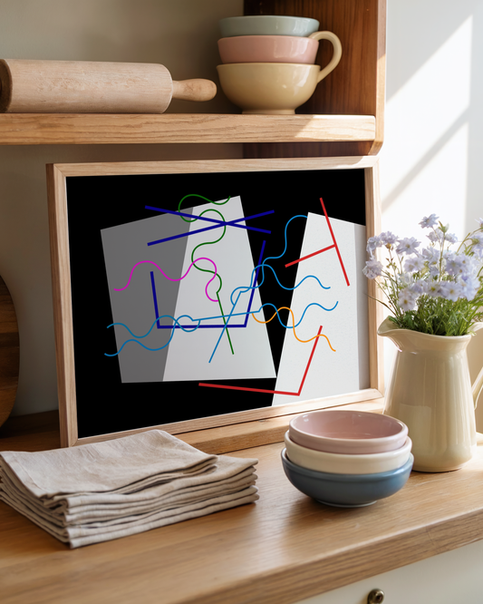 Sophie Taeuber-Arp - Balken und gewellte Linien (Bjelker og bølgende linjer)