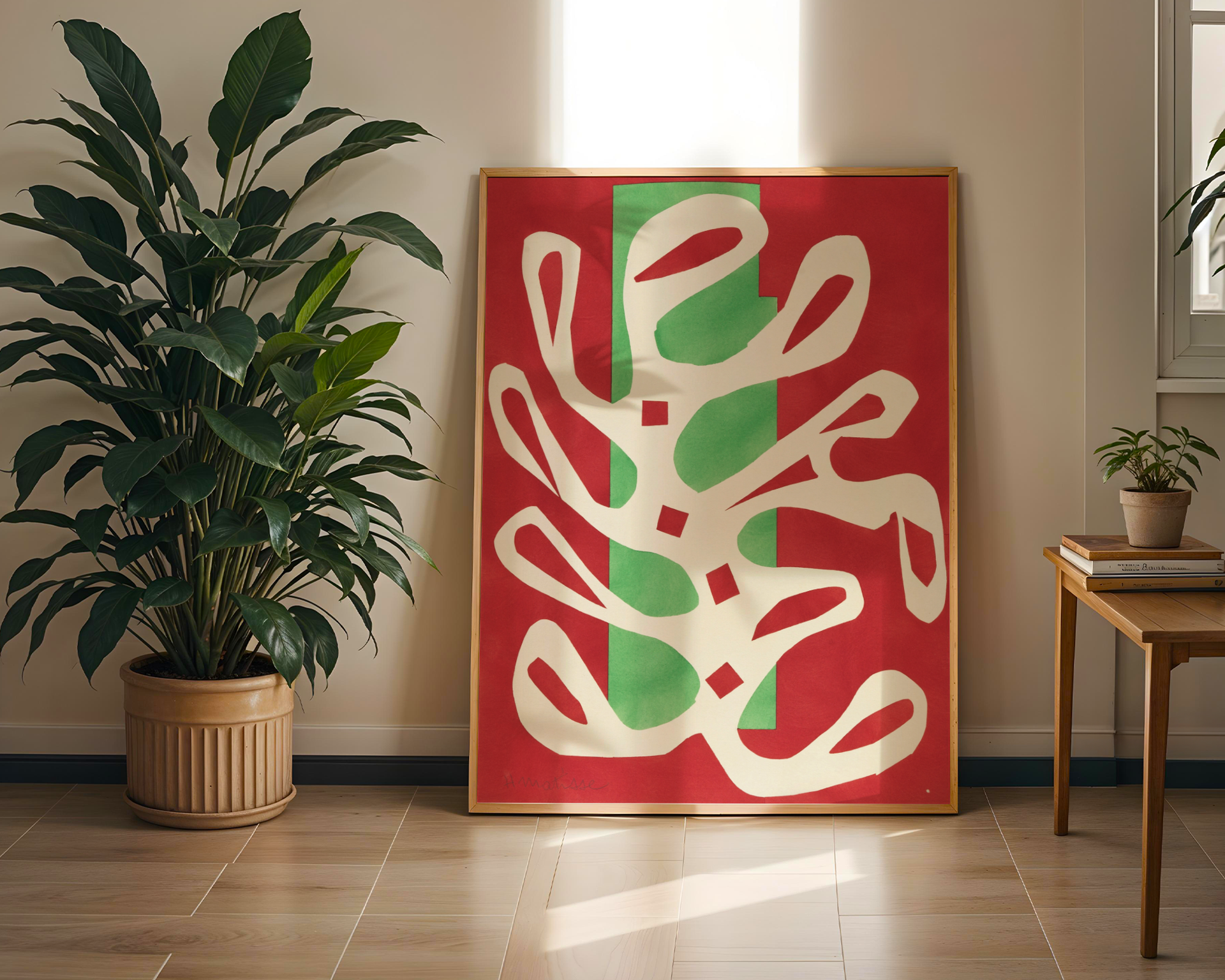 Henri Matisse - Algue Blanche sur Fond Rouge et Vert (1947)