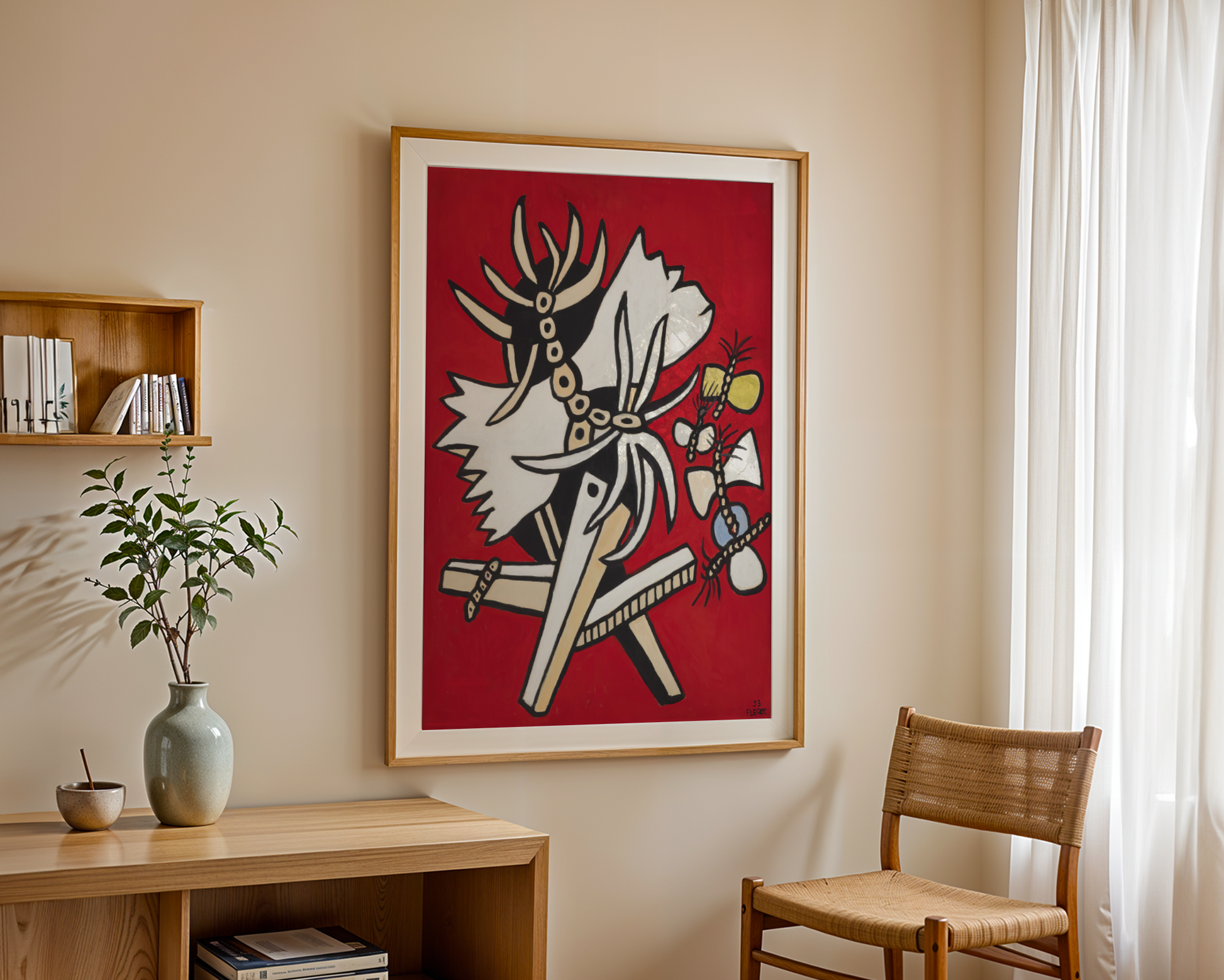 Fernand Léger - Quatre papillons et un insecte (Fire sommerfugler og et insekt)