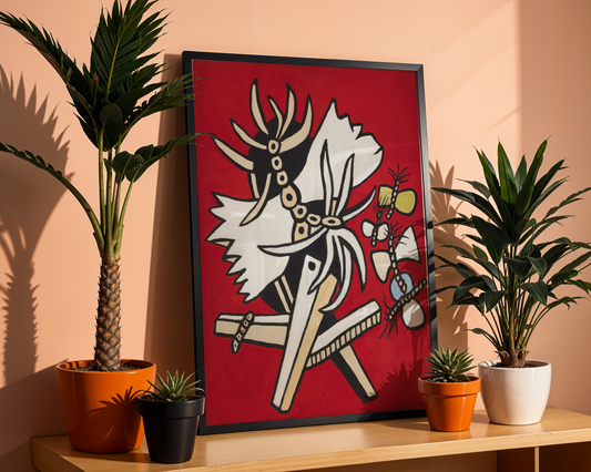 Fernand Léger - Quatre papillons et un insecte (Fire sommerfugler og et insekt)