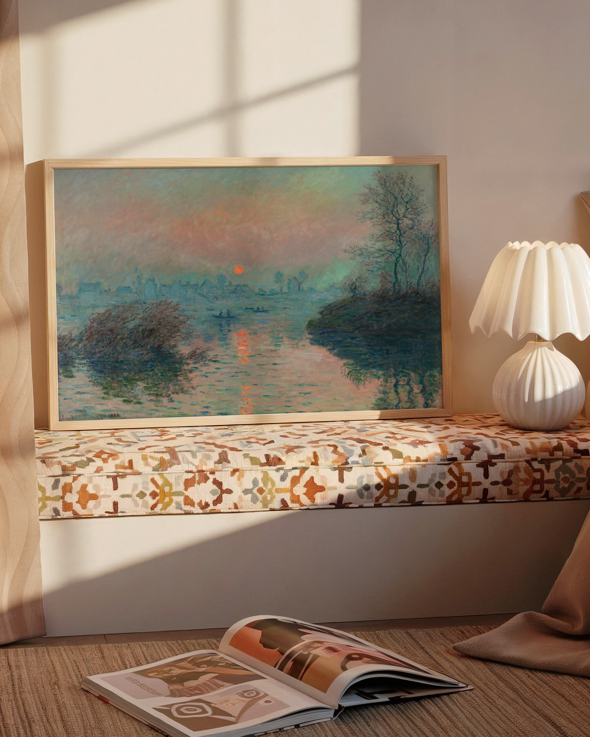 Claude Monet - Solnedgang på Seinen ved Lavacourt (1880)