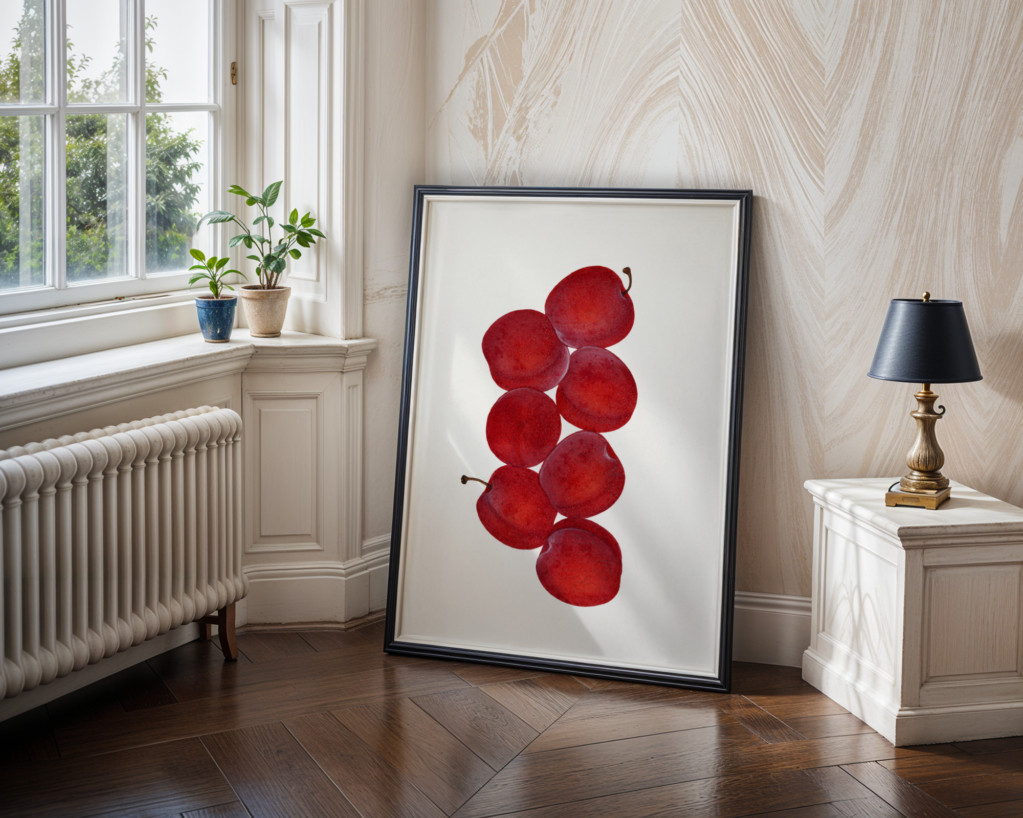 Red Plums Botanical Print