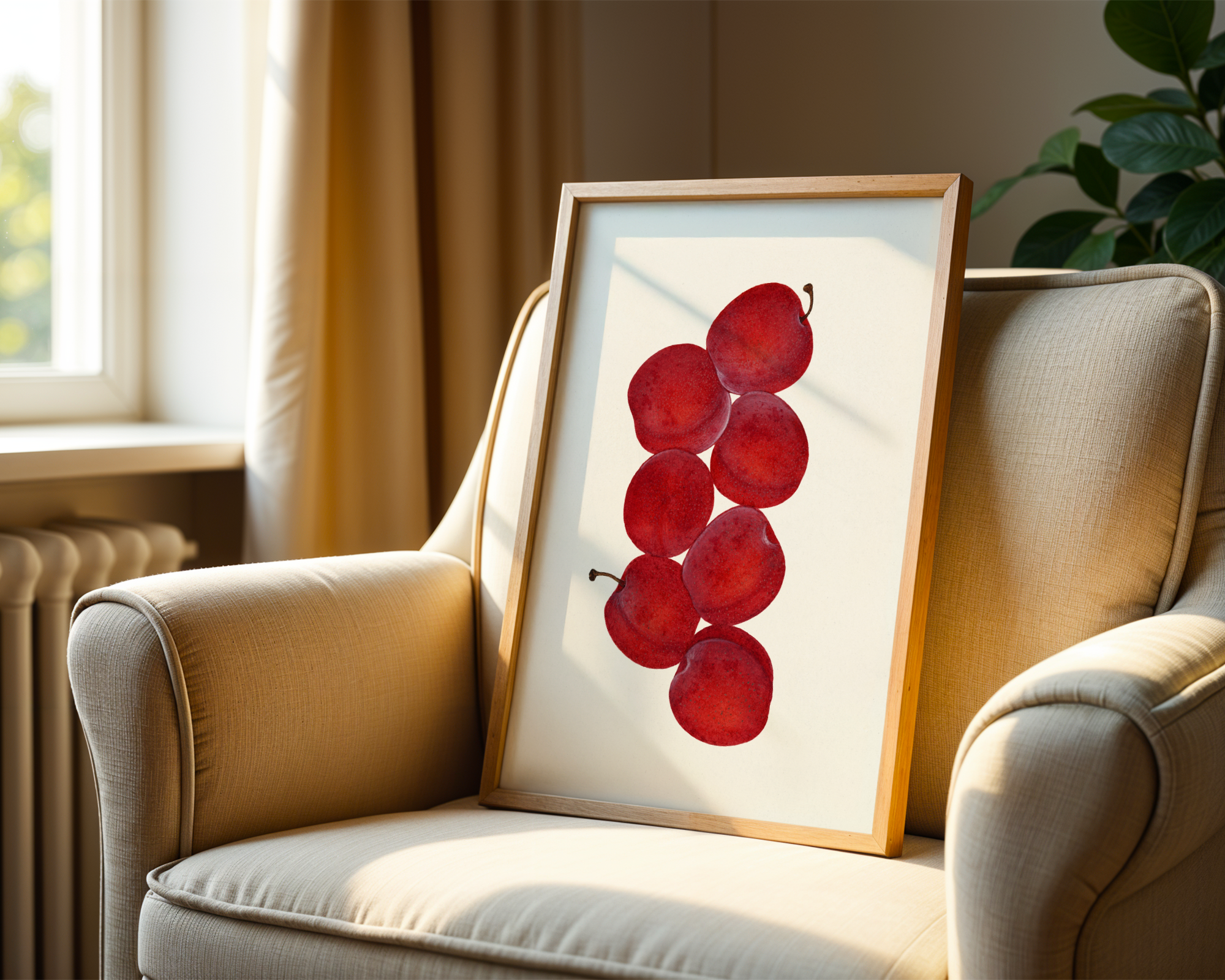 Red Plums Botanical Print