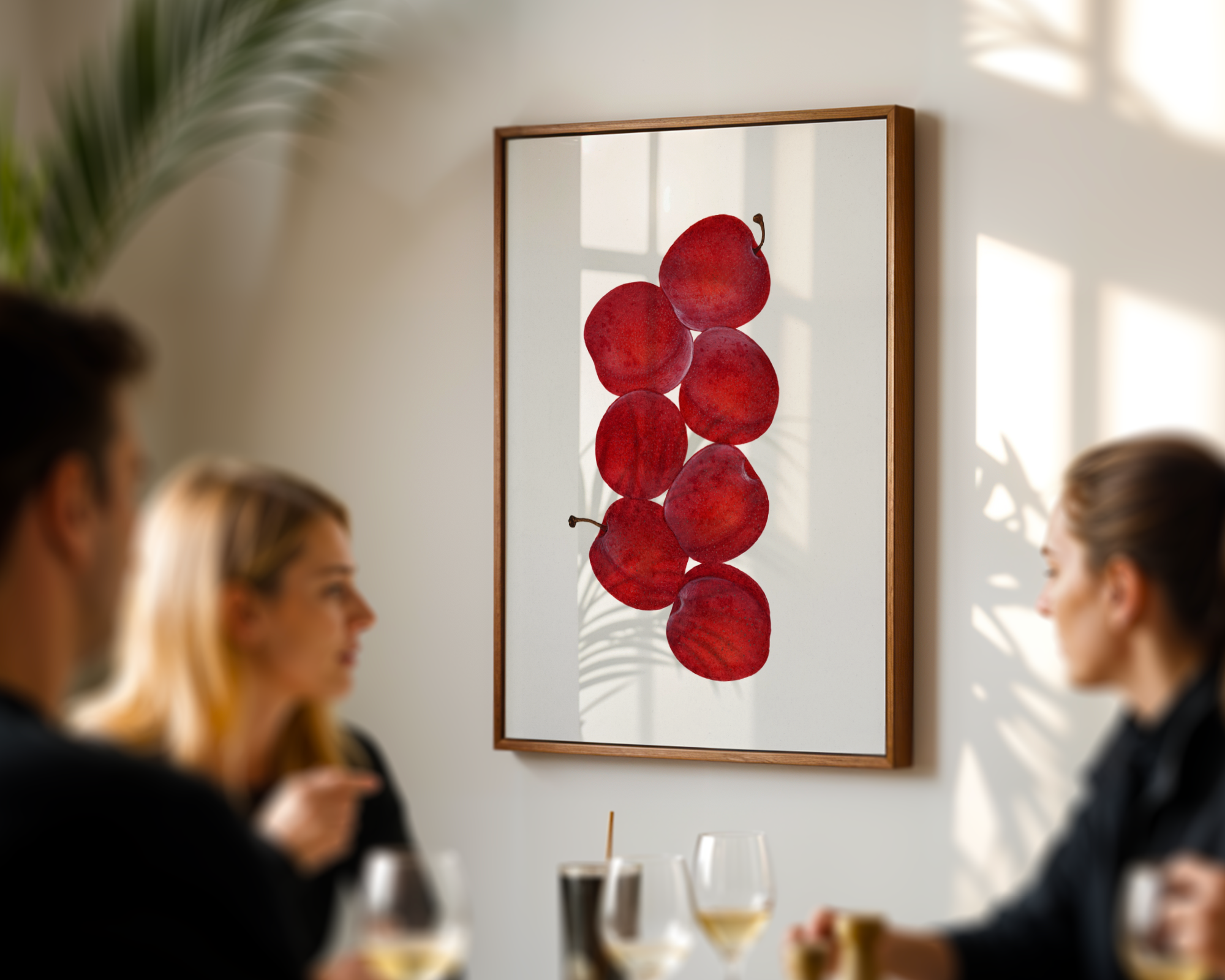 Red Plums Botanical Print
