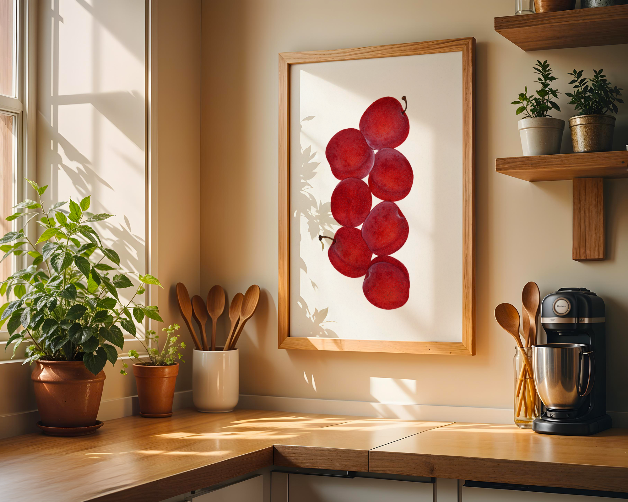 Red Plums Botanical Print
