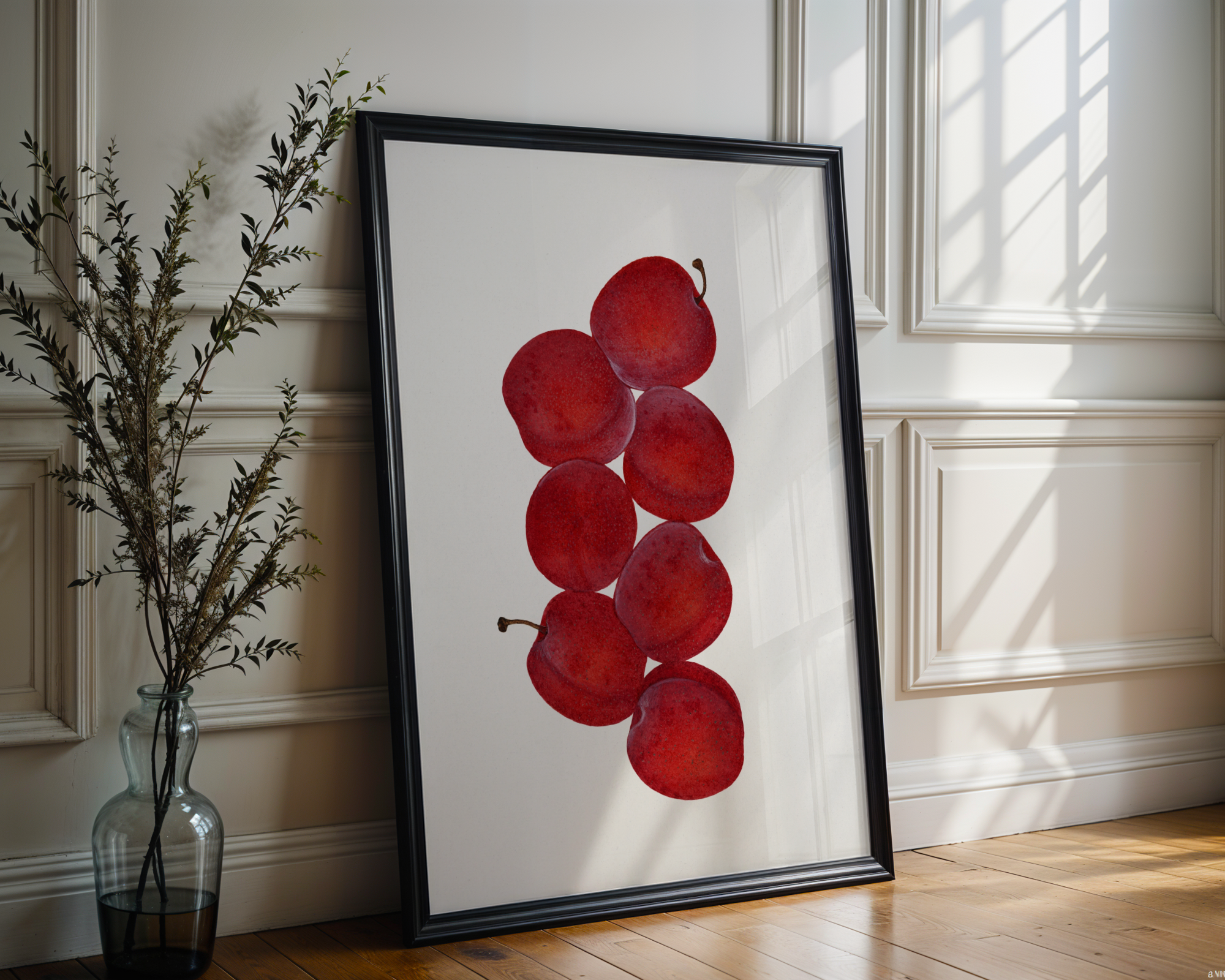 Red Plums Botanical Print