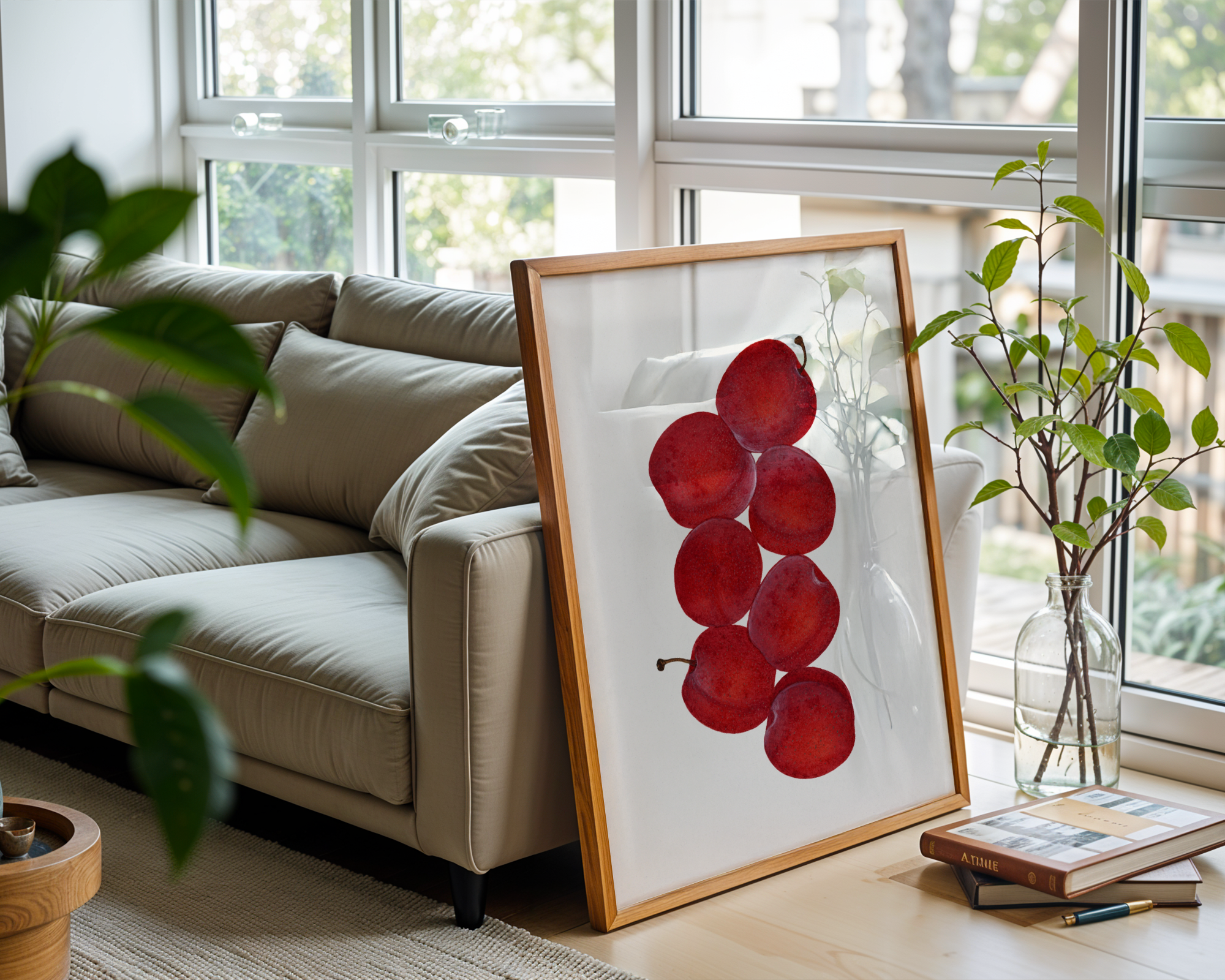 Red Plums Botanical Print