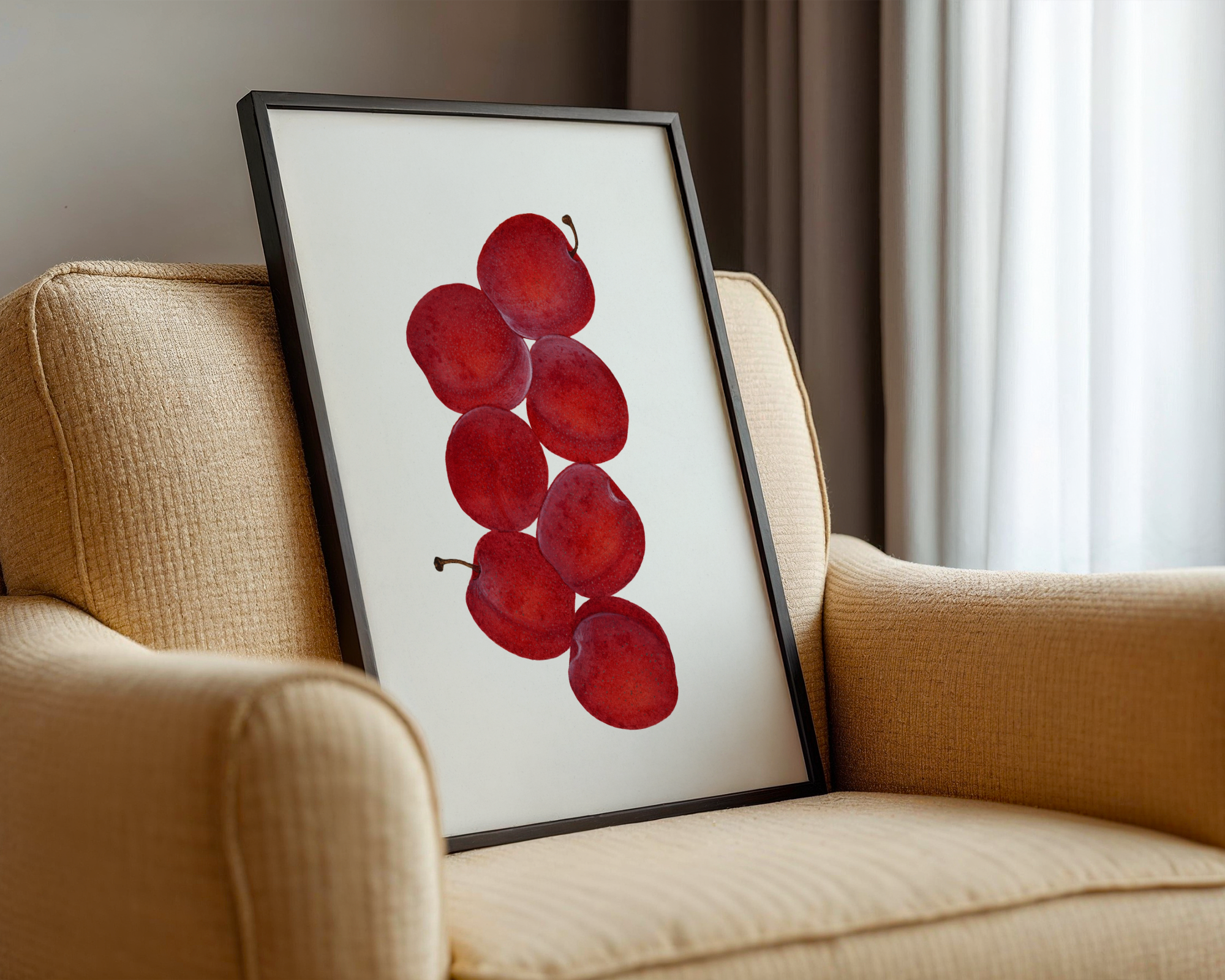 Red Plums Botanical Print