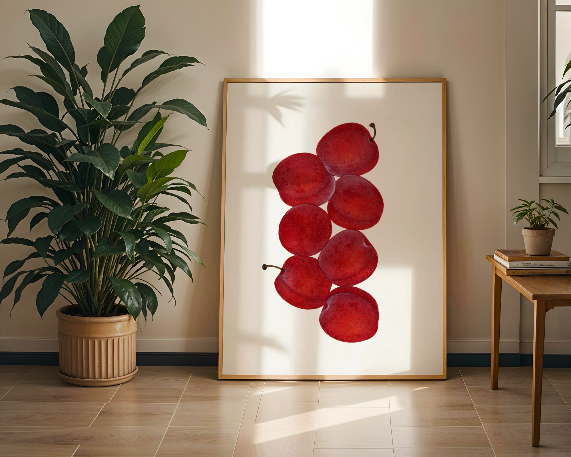 Red Plums Botanical Print