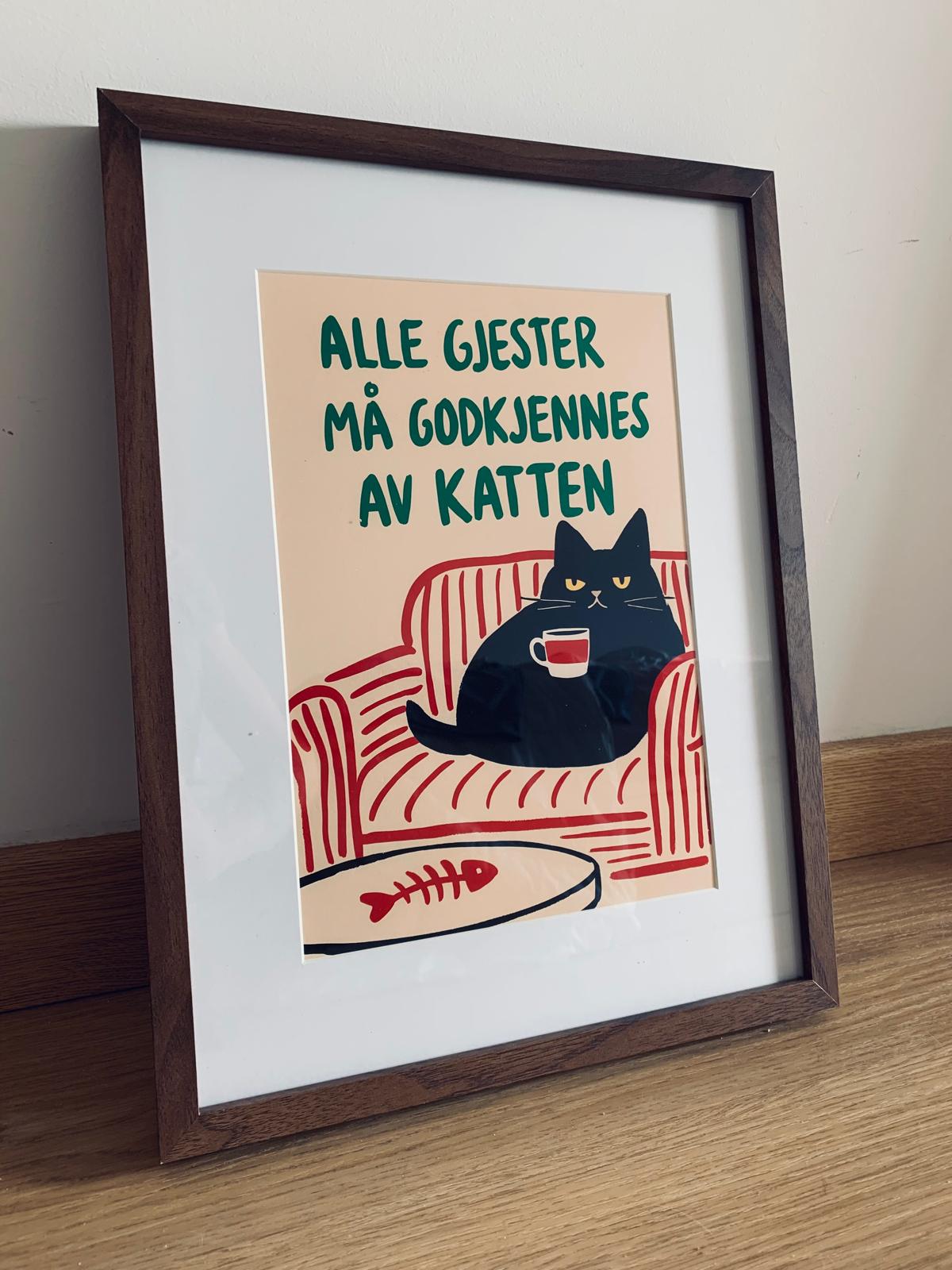 Ukens tilbud - Kunstplakater A3 Standard Trykk Alle gjester må godkjennes av katten Matte 192 gsm Syrefritt kunstpapir