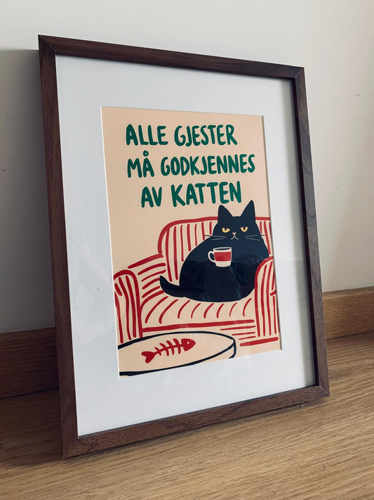 Ukens tilbud - Kunstplakater A3 Standard Alle gjester må godkjennes av katten Matte 192 gsm Syrefritt kunstpapir