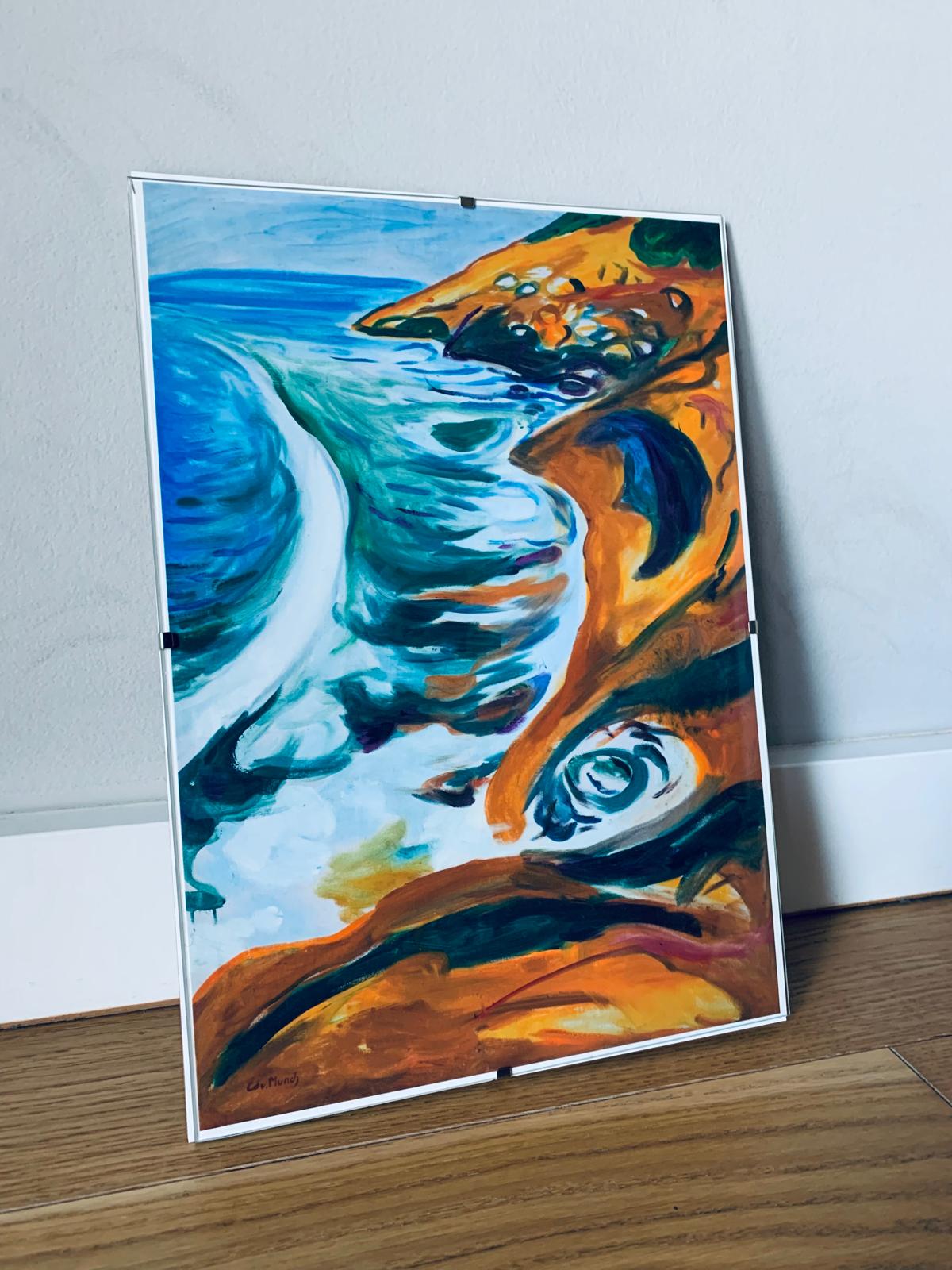 Ukens tilbud - Kunstplakater A3 Standard Edvard Munch - Bølger som bryter ved stranden Matte 192 gsm Syrefritt kunstpapir