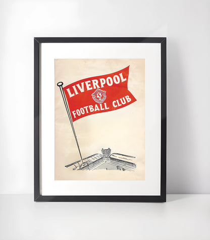 Liverpool Fotballkunst - Samling - Kunsttrykk A3+/A3 - Uten ramme #7 Vintage Liverpool Flyer