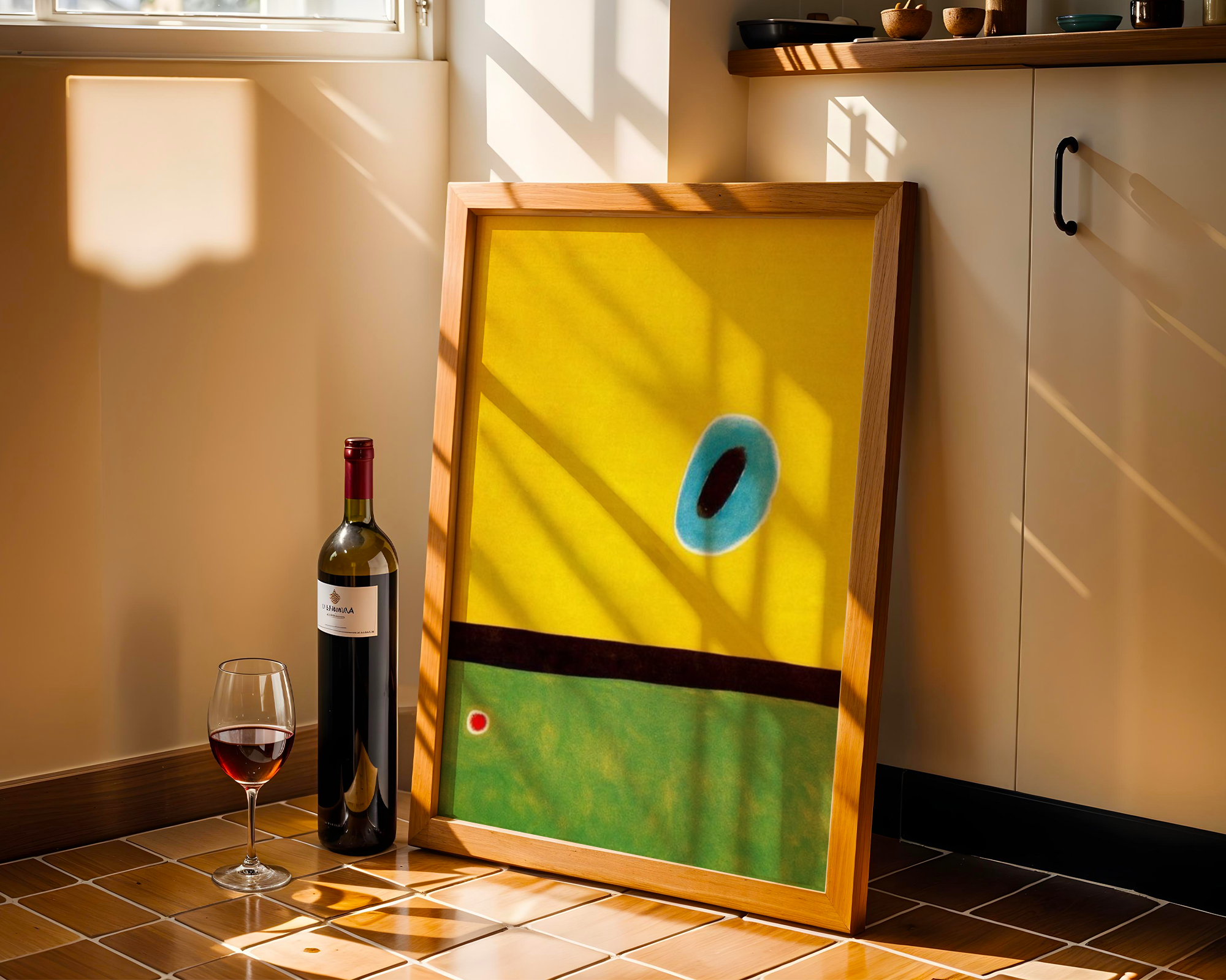 Joan Miró - Lerkenes vinge, omkranset av gyllent blått (1967)