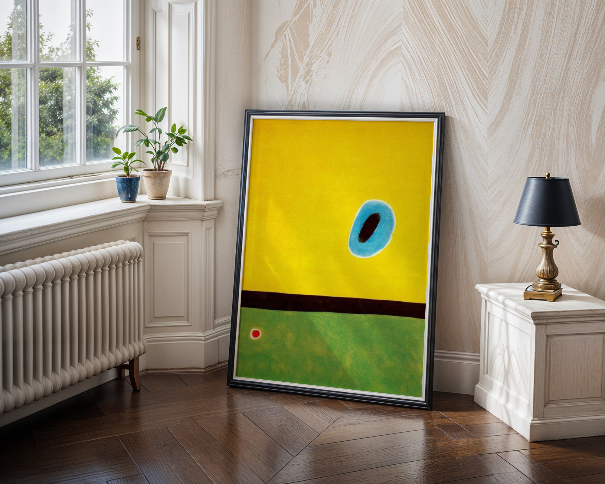 Joan Miró - Lerkenes vinge, omkranset av gyllent blått (1967)