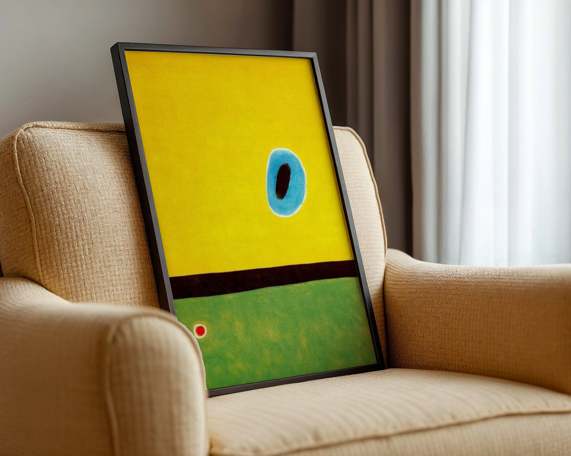 Joan Miró - Lerkenes vinge, omkranset av gyllent blått (1967)