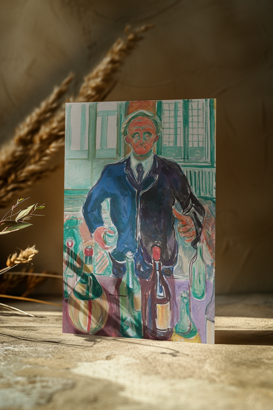 Kunstnerkort Edvard Munch Selvportrett Samling 10x15 cm #3 Munsh Selvportrett 1938 Kunstnerkort 10x15cm