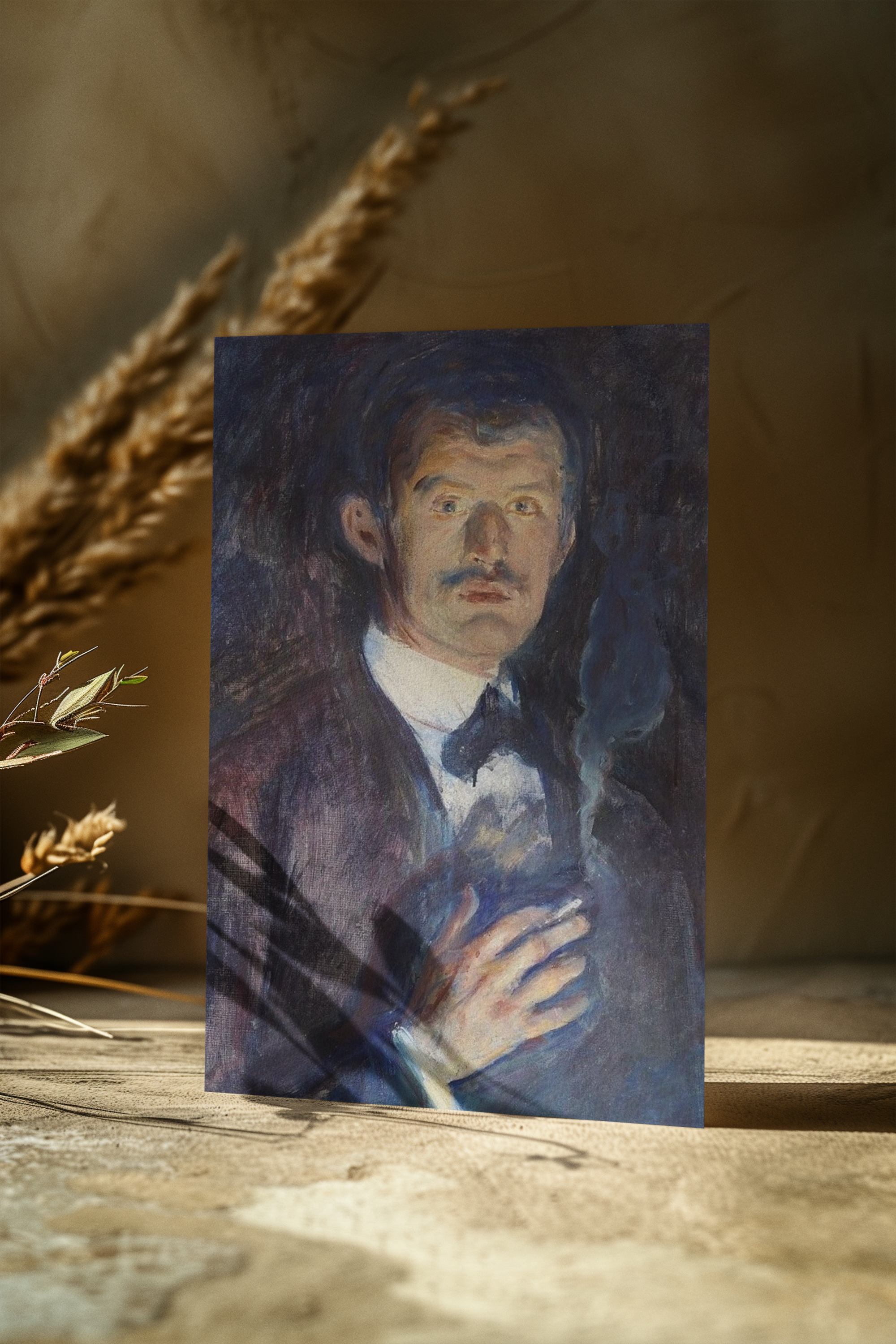 Kunstnerkort Edvard Munch Selvportrett Samling 10x15 cm #1 Munch Selvportrett 1896 Kunstnerkort 10x15cm