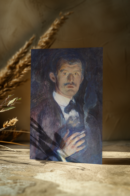 Kunstnerkort Edvard Munch Selvportrett Samling 10x15 cm #1 Munch Selvportrett 1896 Kunstnerkort 10x15cm